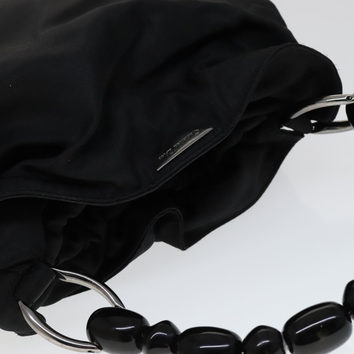 DIOR Maris Pearl Hand Bag Nylon Black - 6