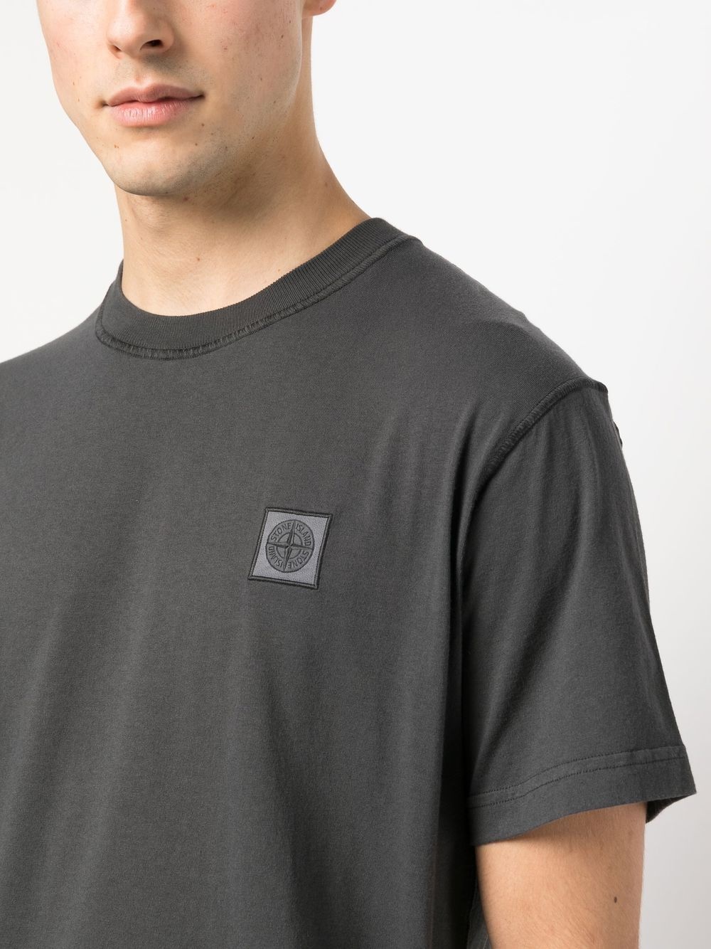 Compass-patch cotton T-shirt - 5