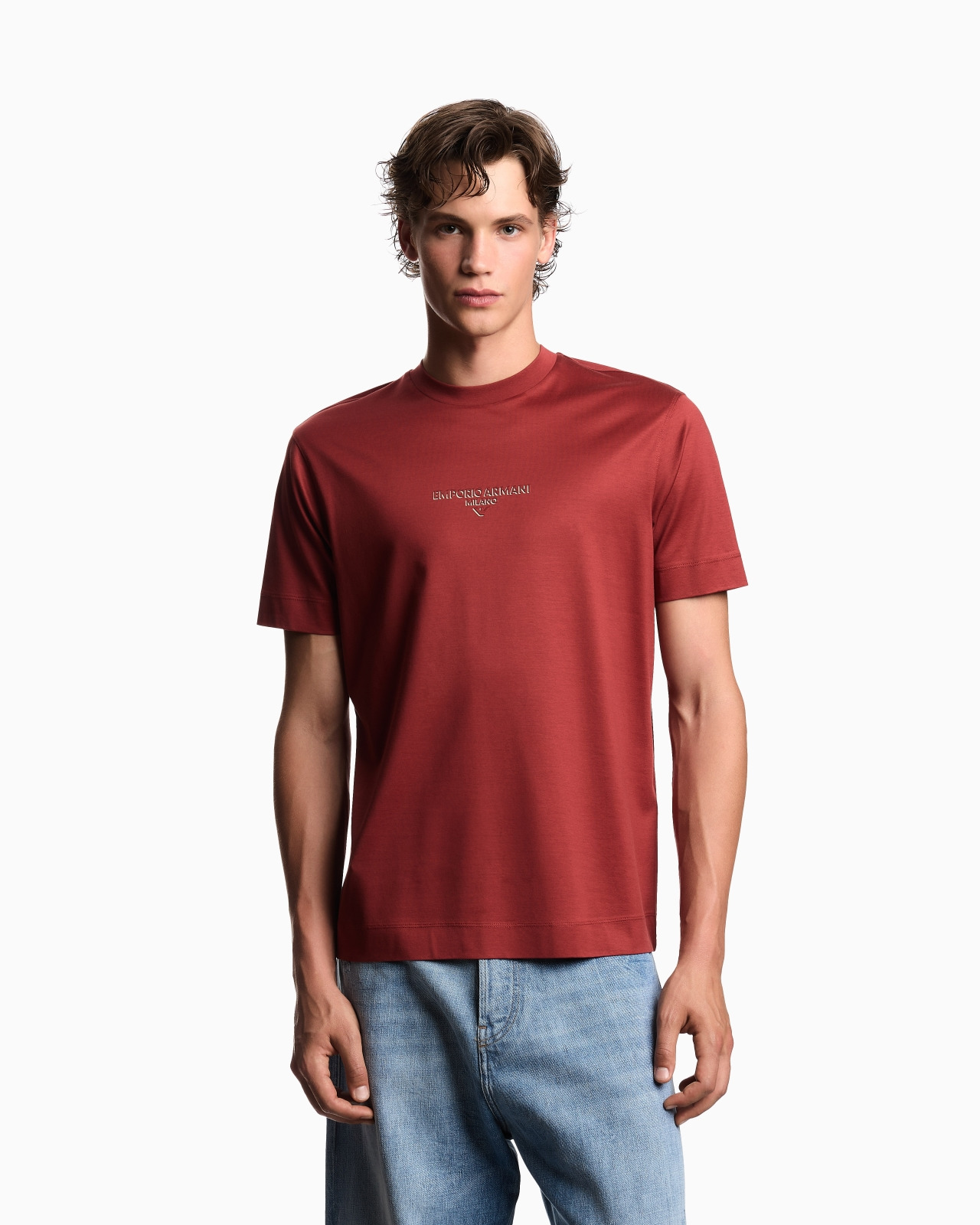 LYOCELL BLEND JERSEY T-SHIRT WITH 3D-EFFECT LOGO - 4