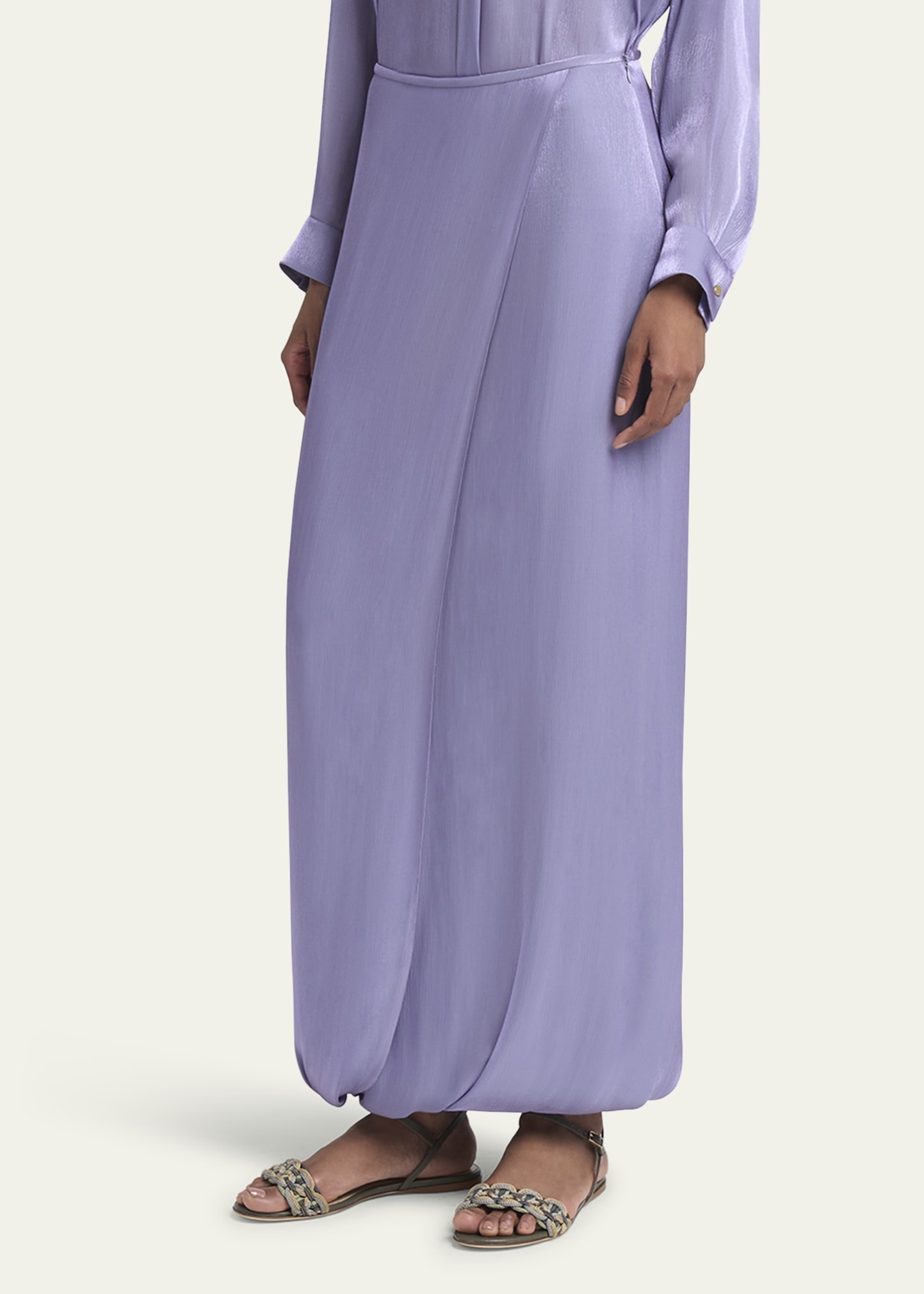 Long Draped Straight Skirt - 4