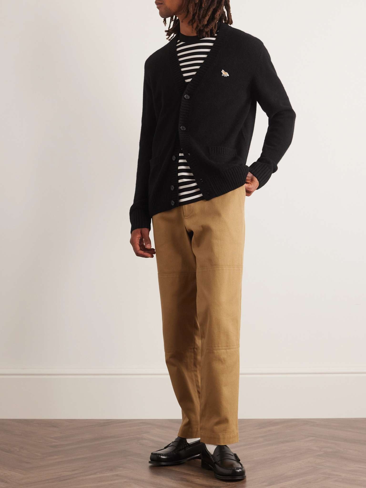 Slim-Fit Logo-Appliquéd Wool Cardigan - 2