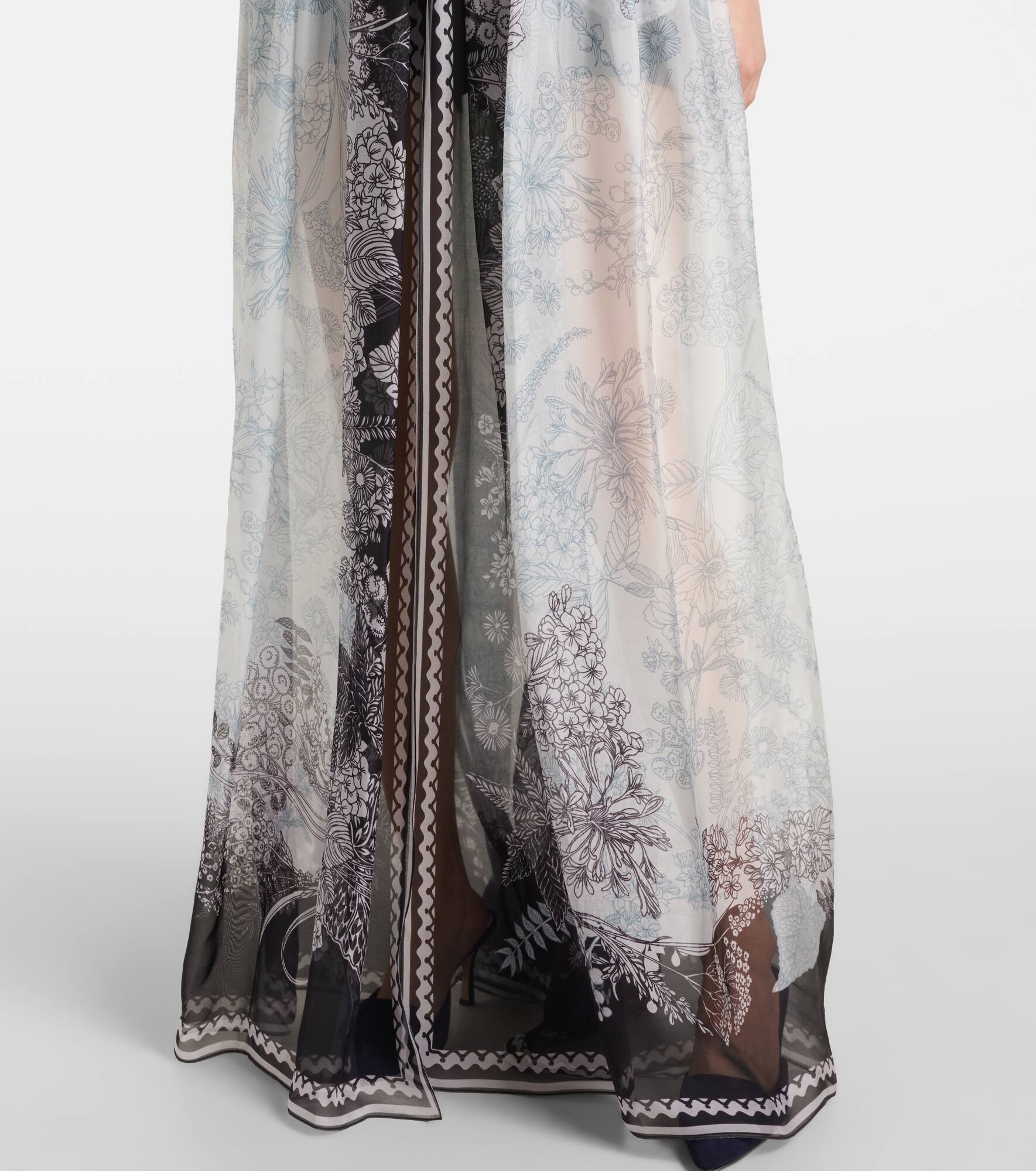 Printed silk chiffon maxi dress - 6