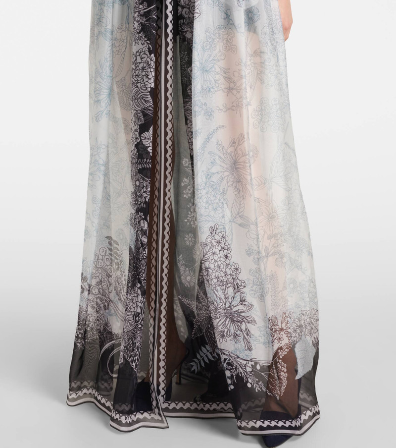 Printed silk chiffon maxi dress 6