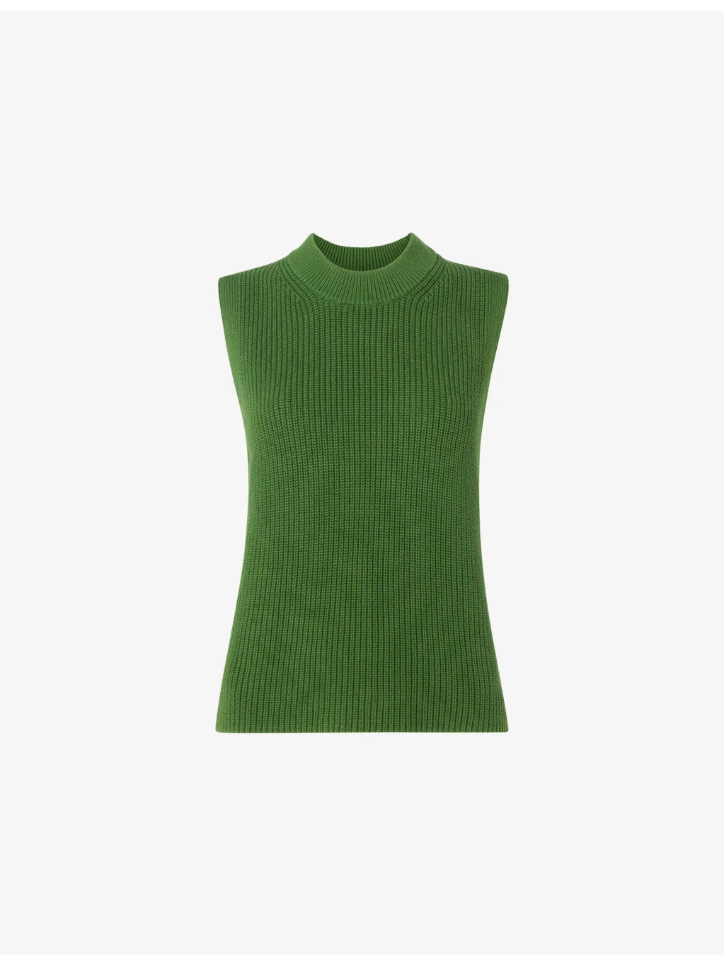 High-Neck Ribbed Cotton Tank - 1