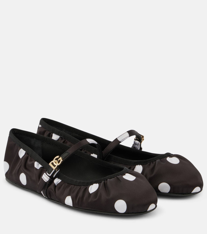 Odette polka-dot satin ballet flats - 1