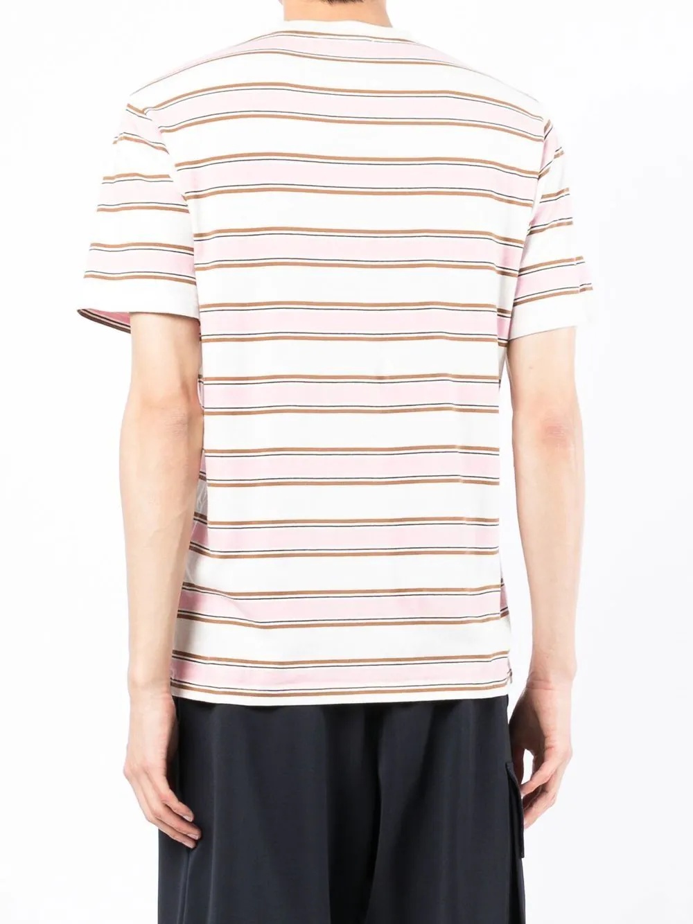 stripe-print logo T-shirt - 5