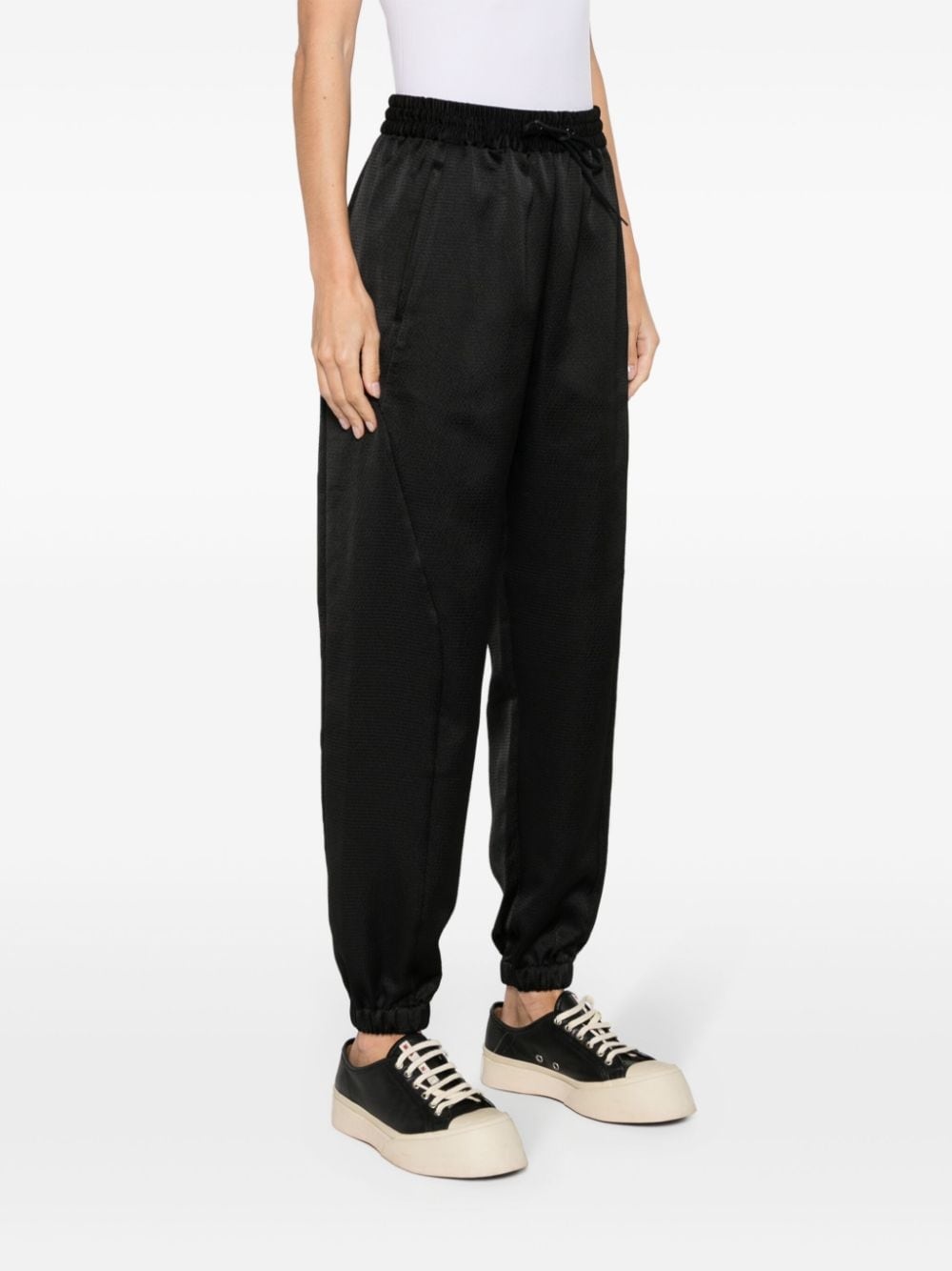 logo-print seersucker track pants - 3