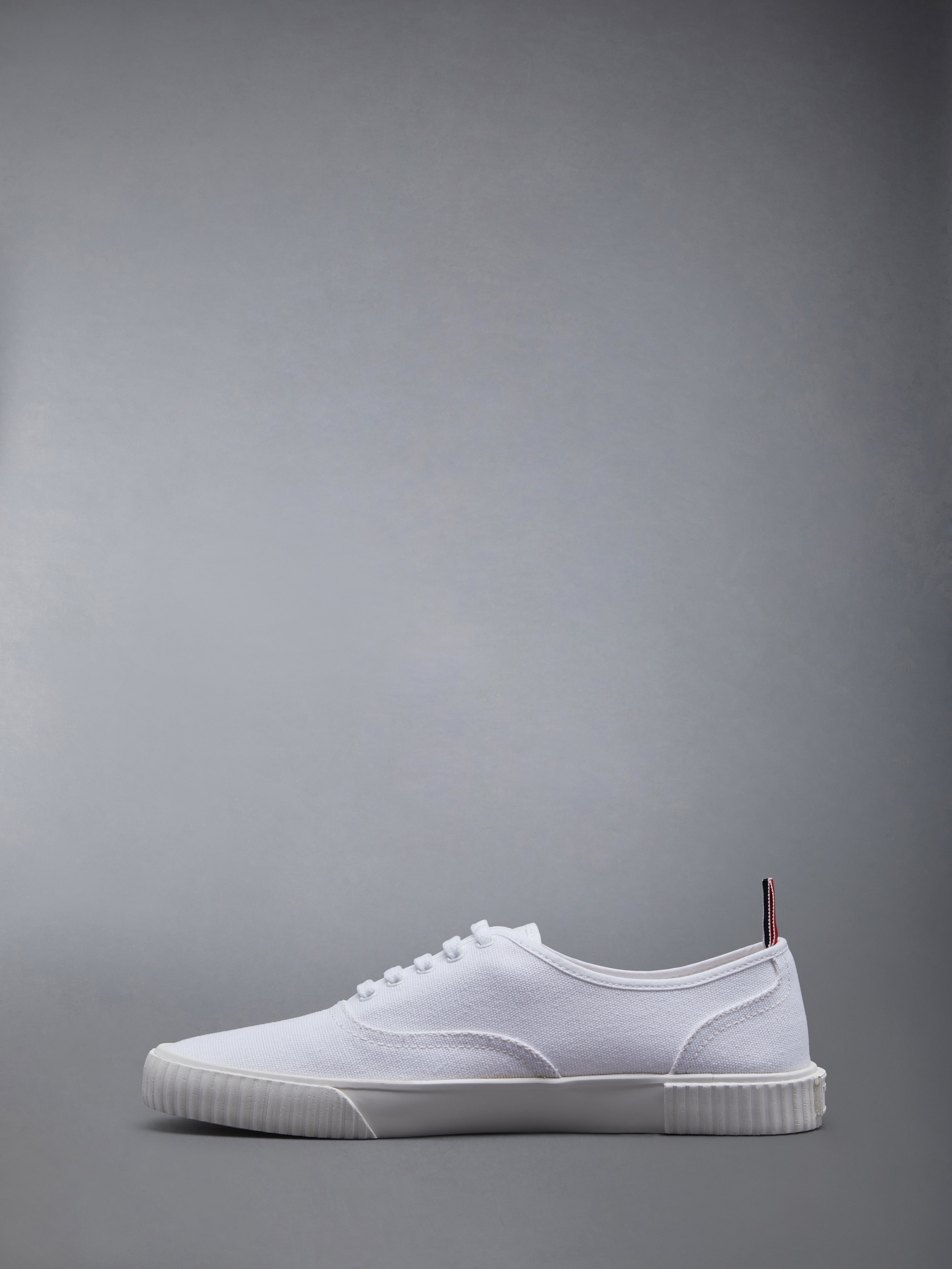 White Cotton Canvas Heritage Sneaker - 3