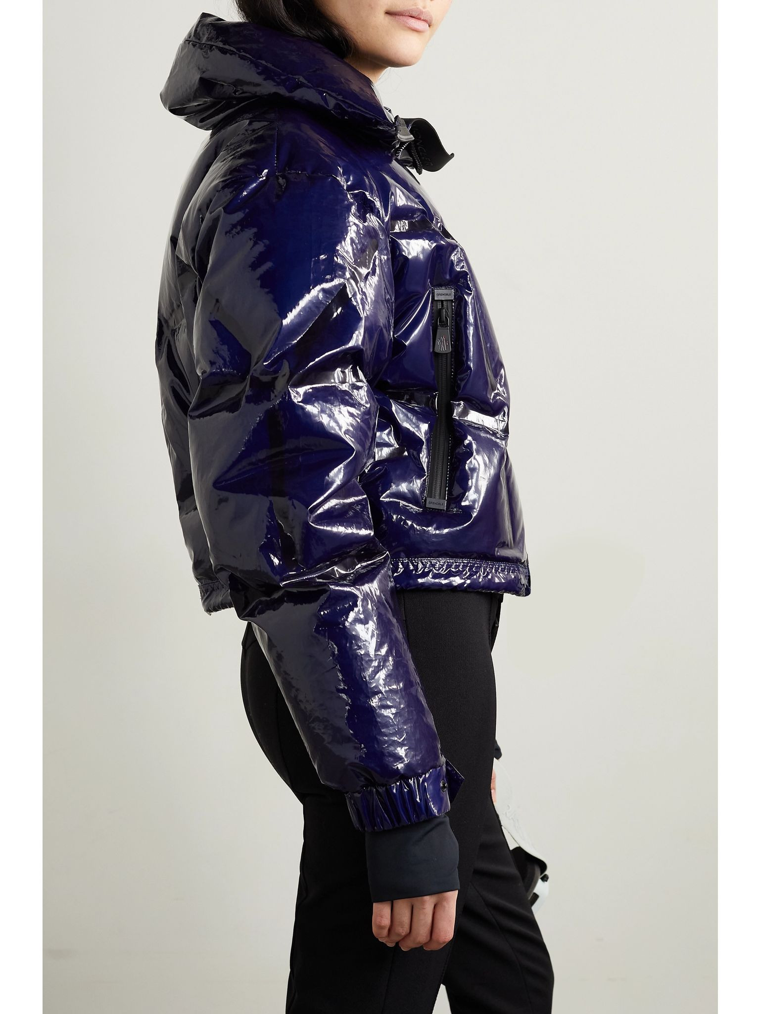 Siguret cropped hooded quilted down ski jacket Indigo - 3