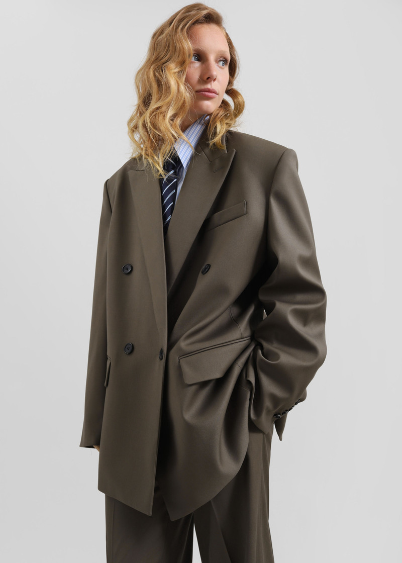 Pallen Double Breasted Blazer - Brown 17