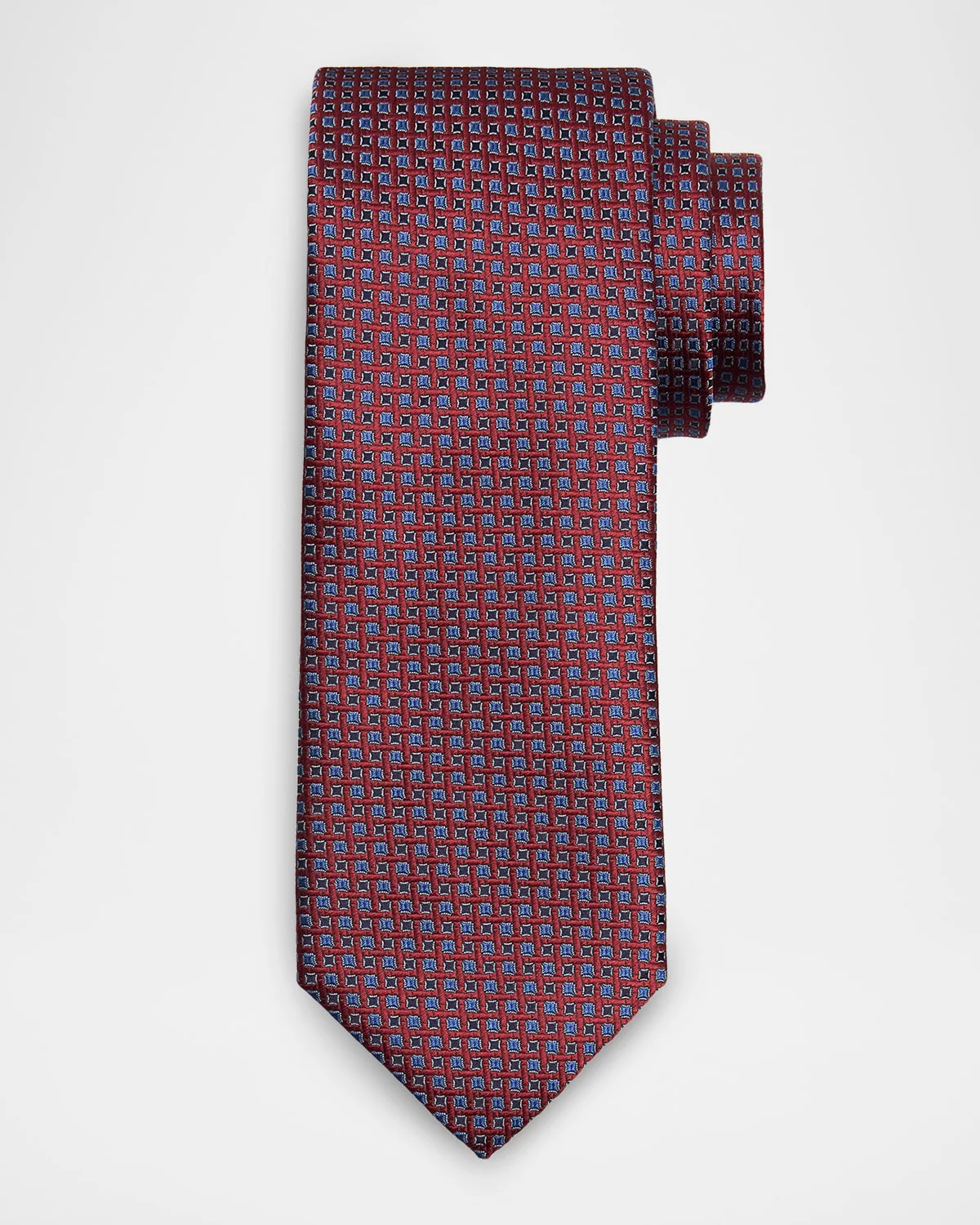 Men's Neat Micro-Geometric Silk Jacquard Tie - 1