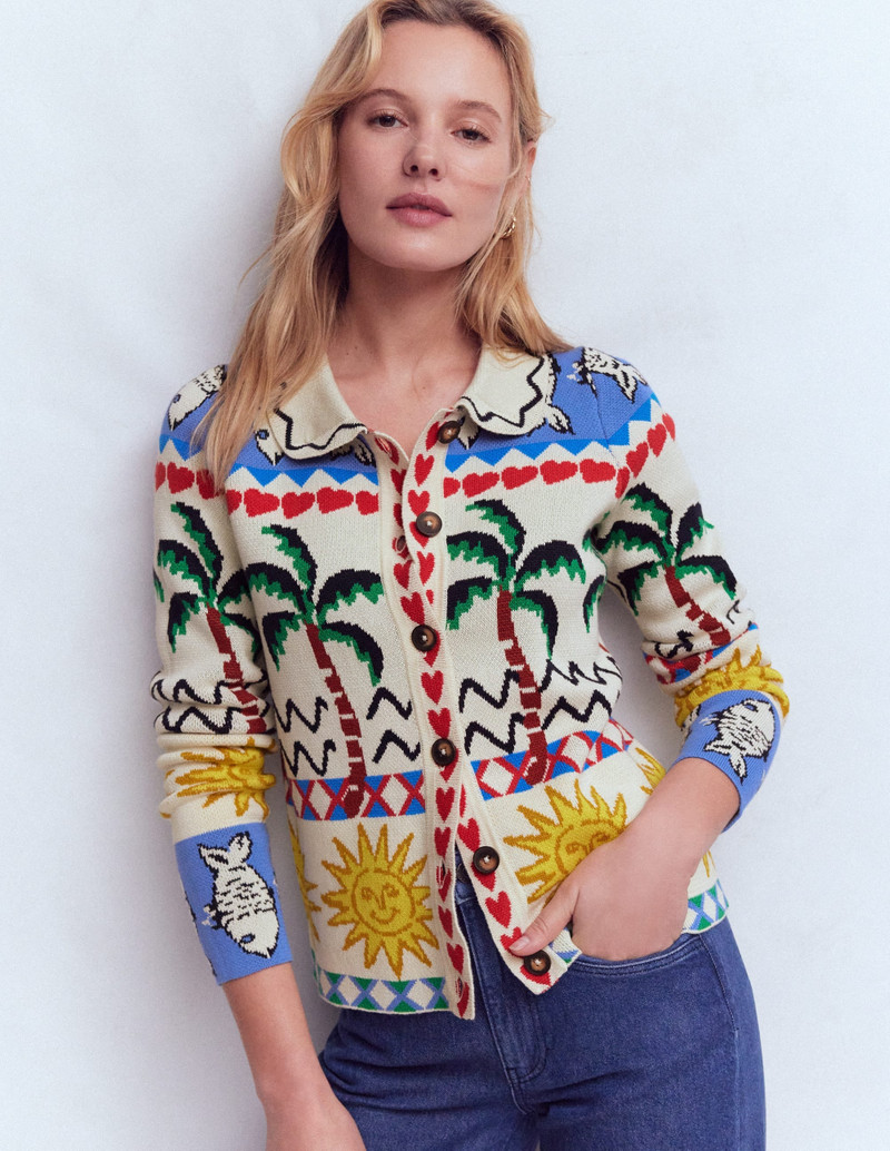 Jacquard Knitted Shacket-Warm Ivory, Novelty 5