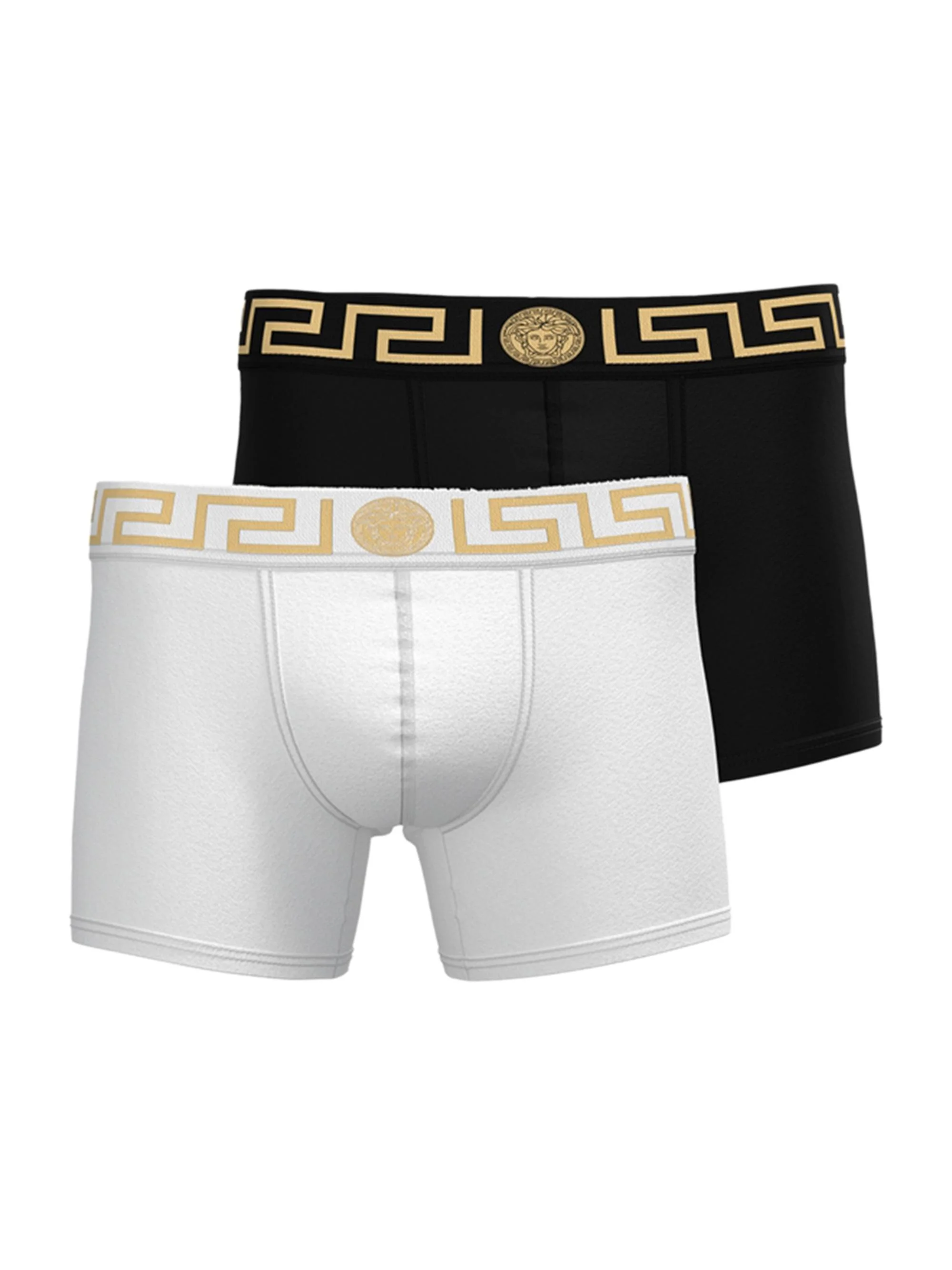 Men's Medusa Key 2-Pack Jersey Mixed Trunk Brief Set - Black White Black Gold - 1
