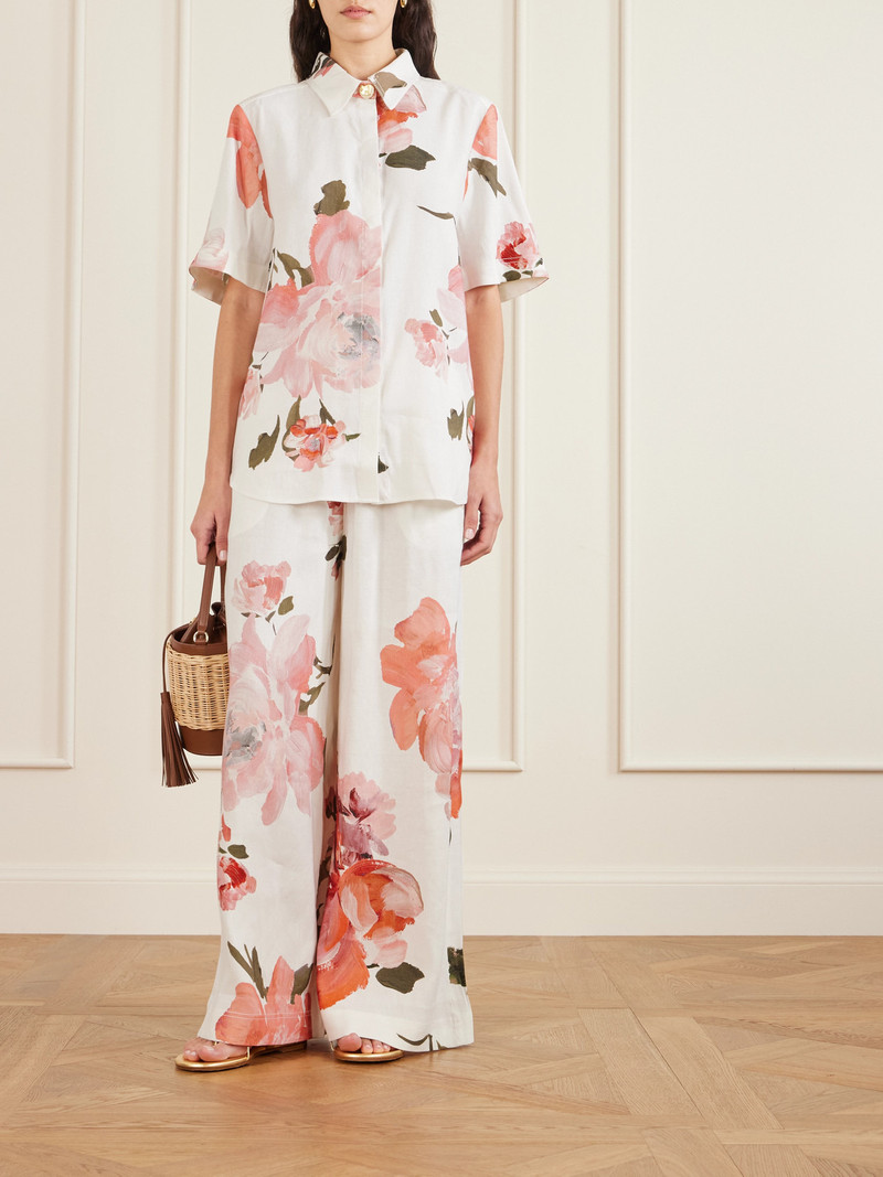 Aje. Vacation Floral-print Linen-blend Shirt outlook