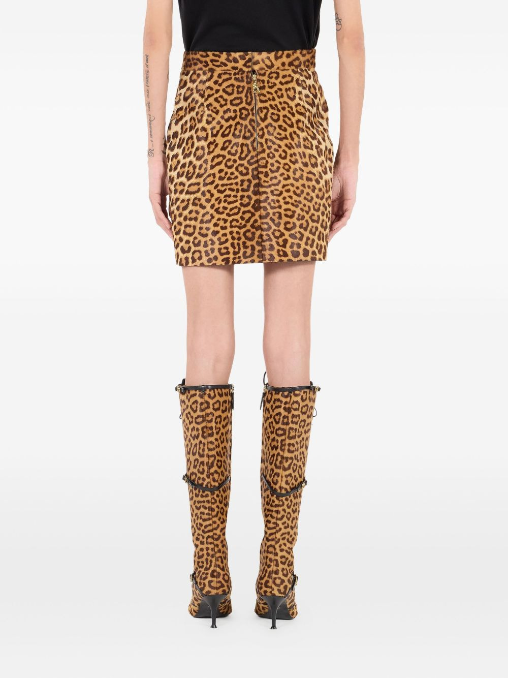 leopard-print mini skirt - 3
