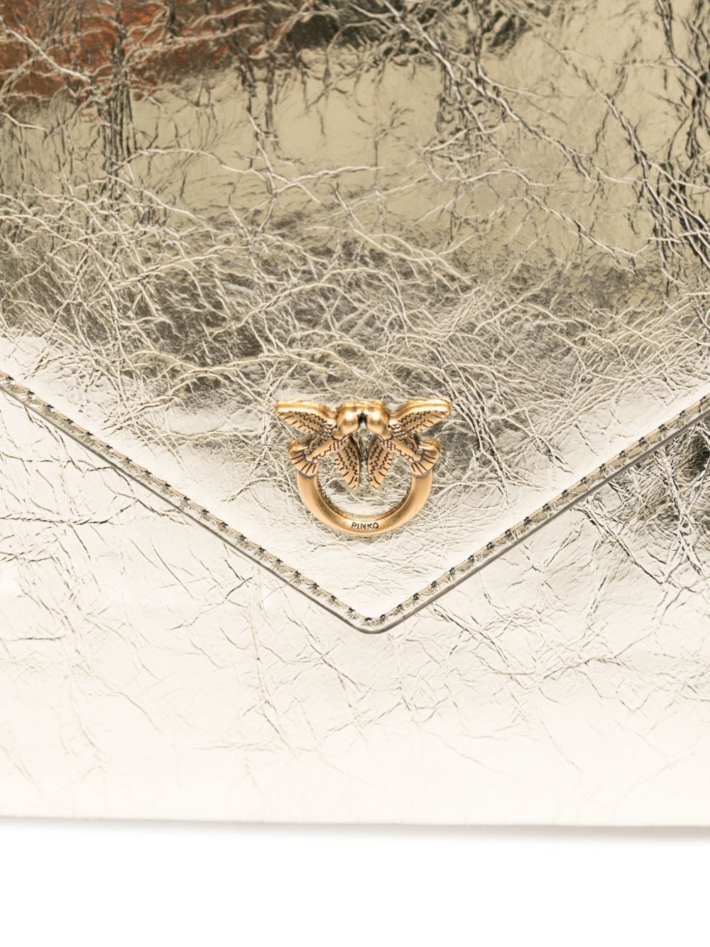 small metallic-leather flap clutch - 4