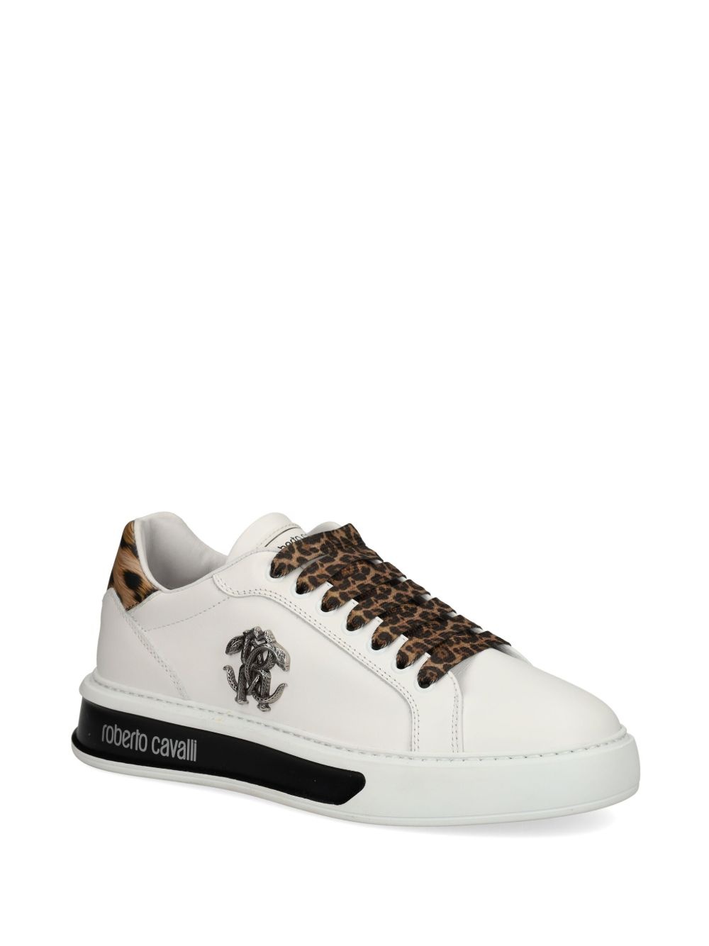 Mirror Snake-plaque leather sneakers - 2
