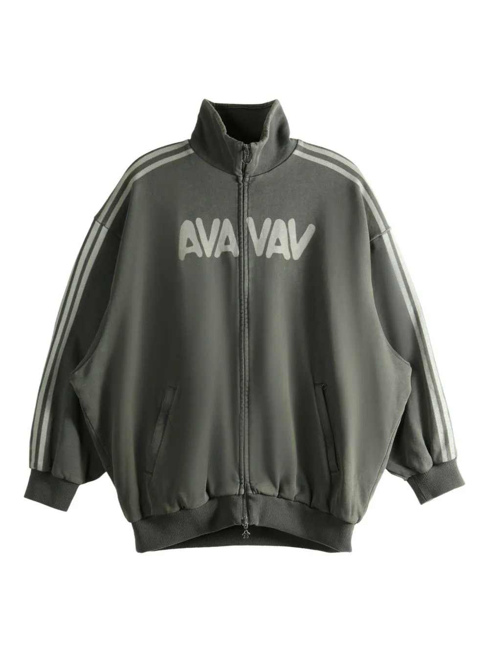 stripe-detail zip-up jacket - 1