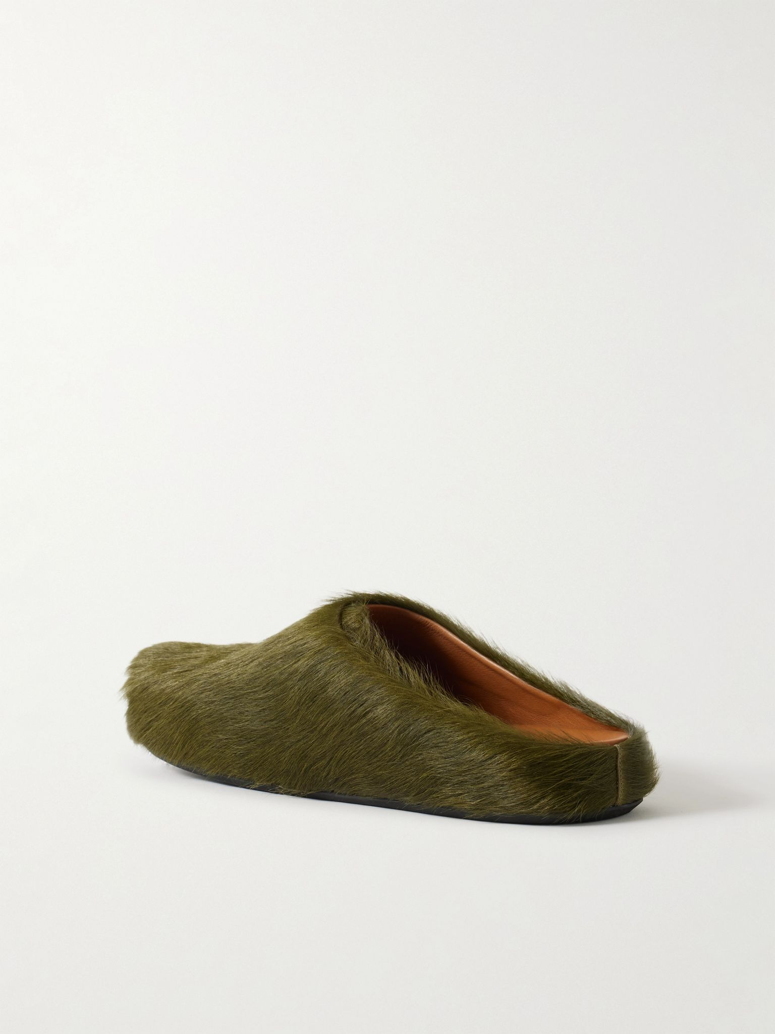 Fussbett Calf Hair Slippers Army green - 4