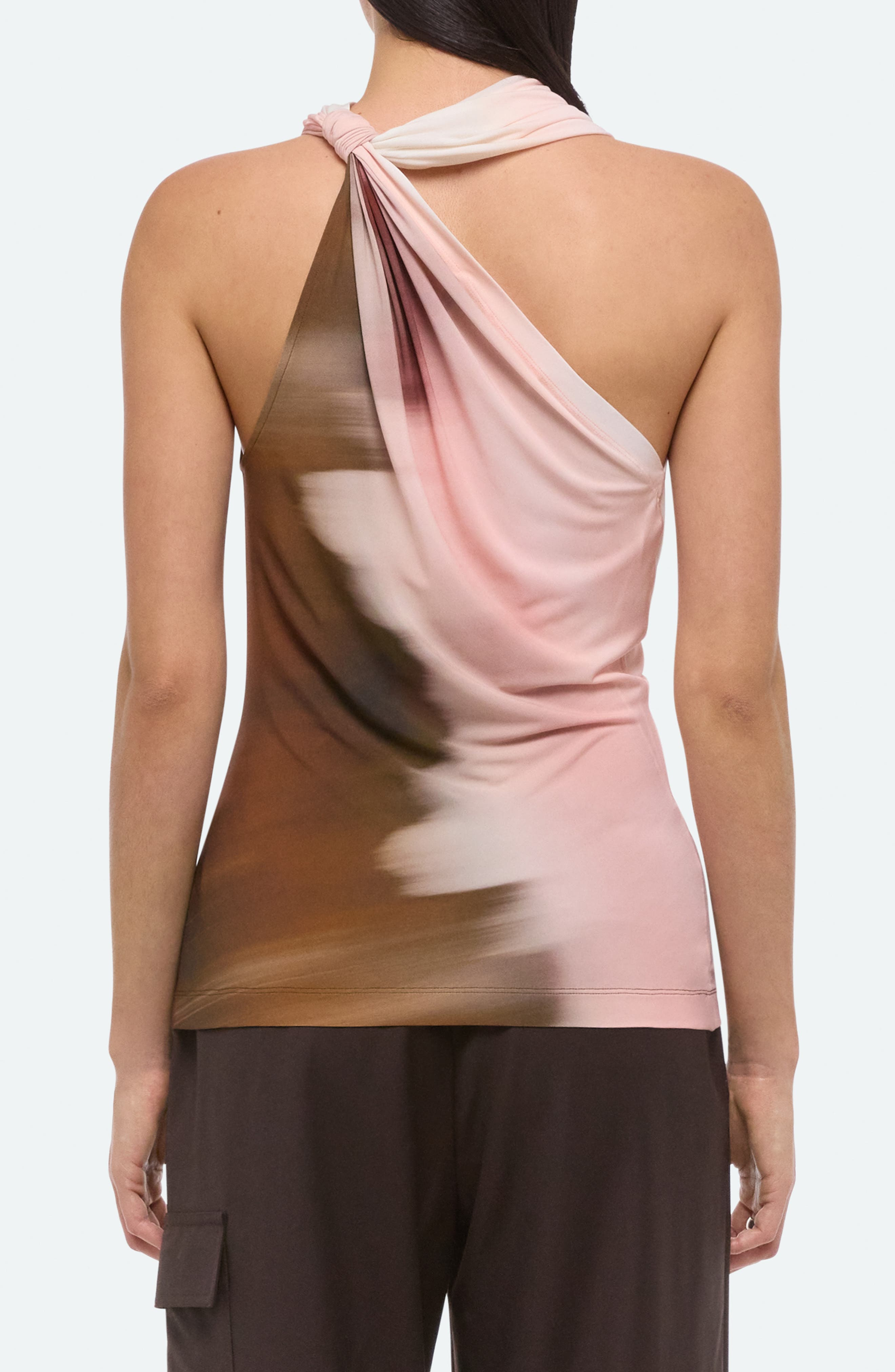 Helmut Lang Batik Print Ruched Sleeveless Top in Pink Multi at Nordstrom - 2