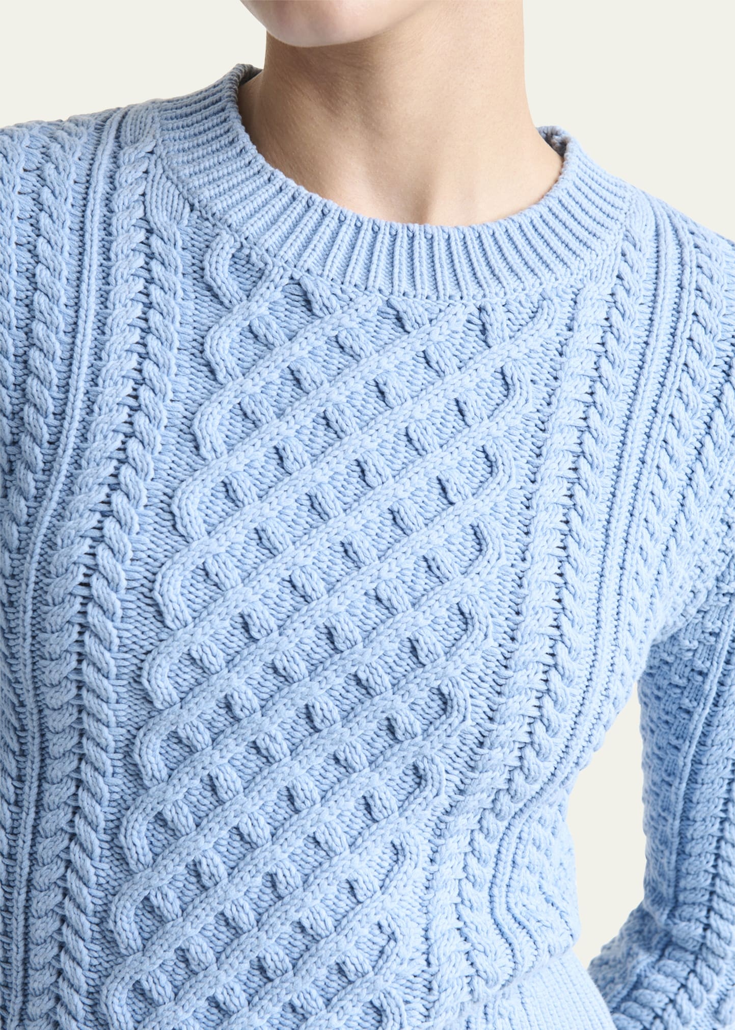 Cabbie Cable Knit 3/4-Sleeve Sweater - 5