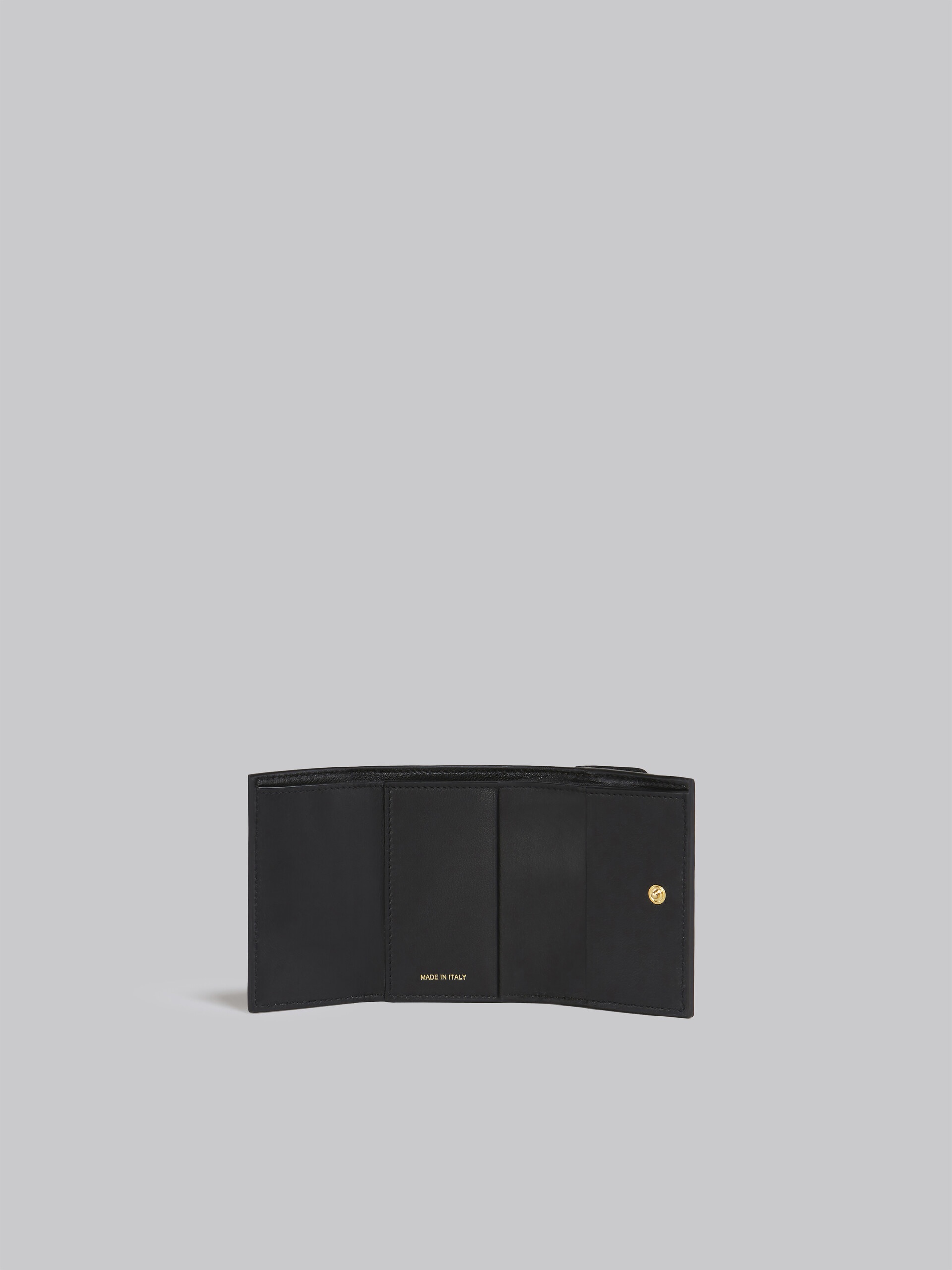 BROWN LILAC AND BLACK SAFFIANO LEATHER TRI-FOLD WALLET - 2