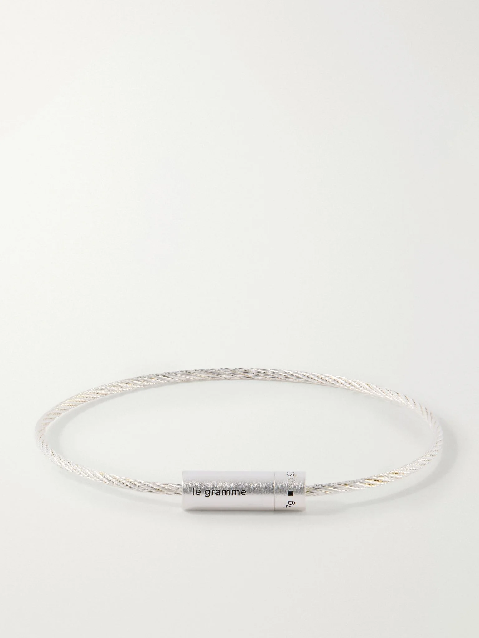 7g Brushed Sterling Silver Cable Bracelet Silver - 1