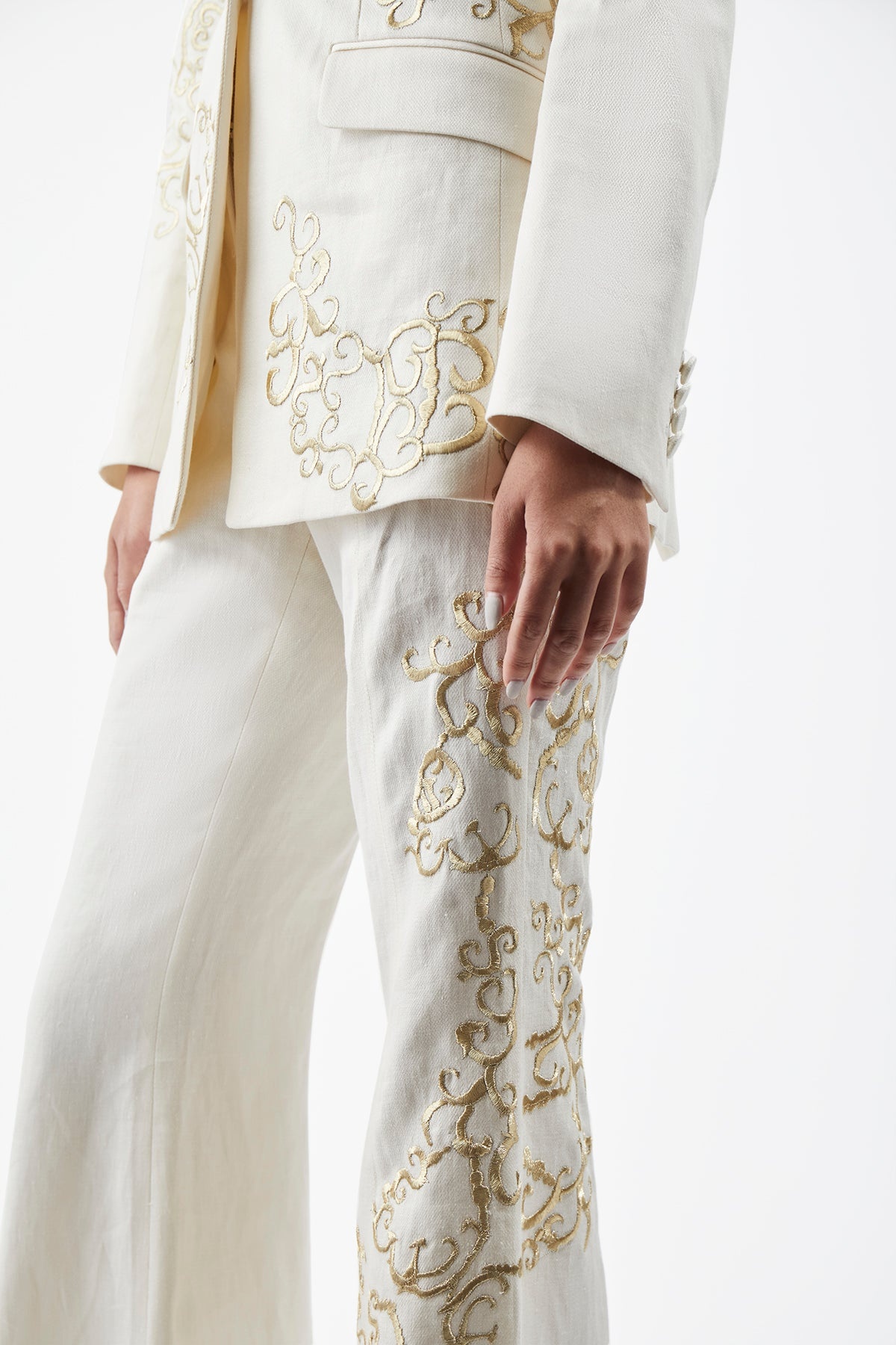 Rhein Pant in Ivory Linen - 6