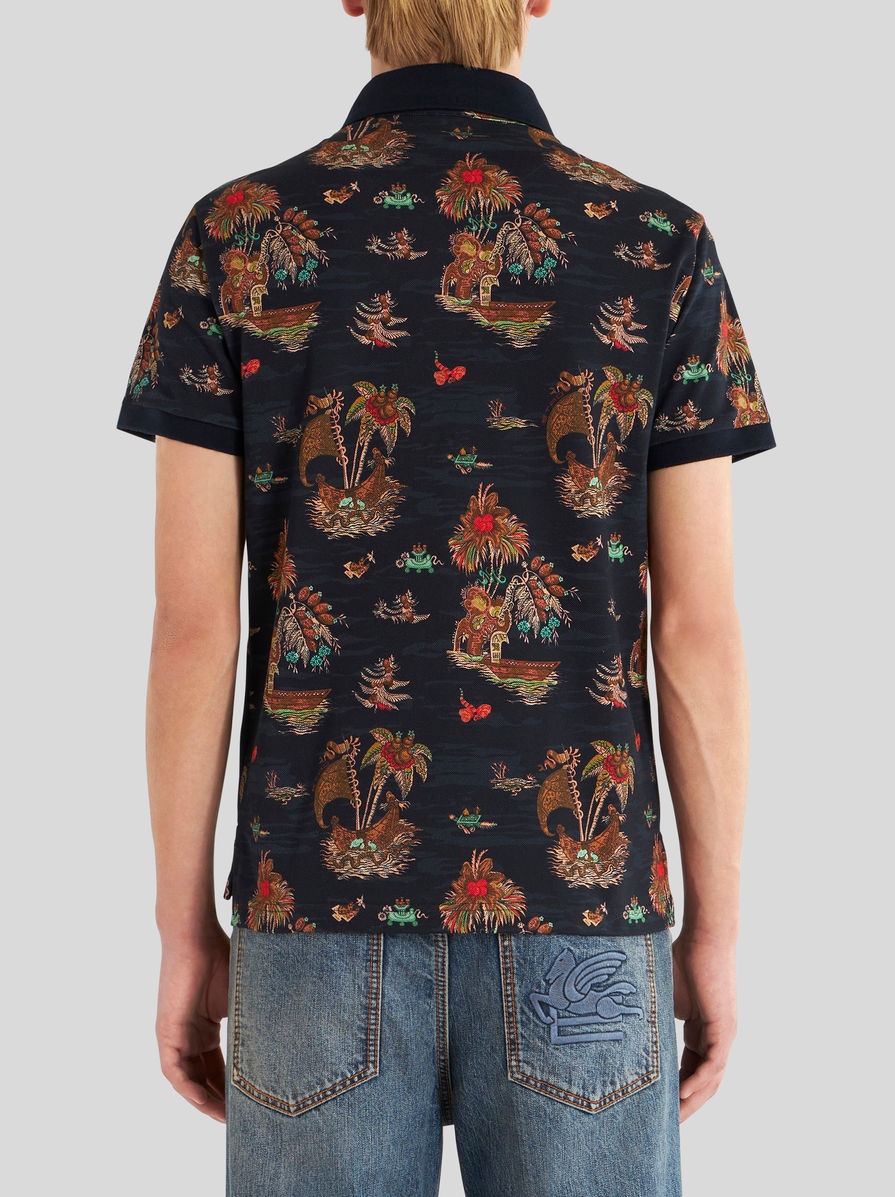 POLO SHIRT WITH FIGURATIVE PATTERN - 4