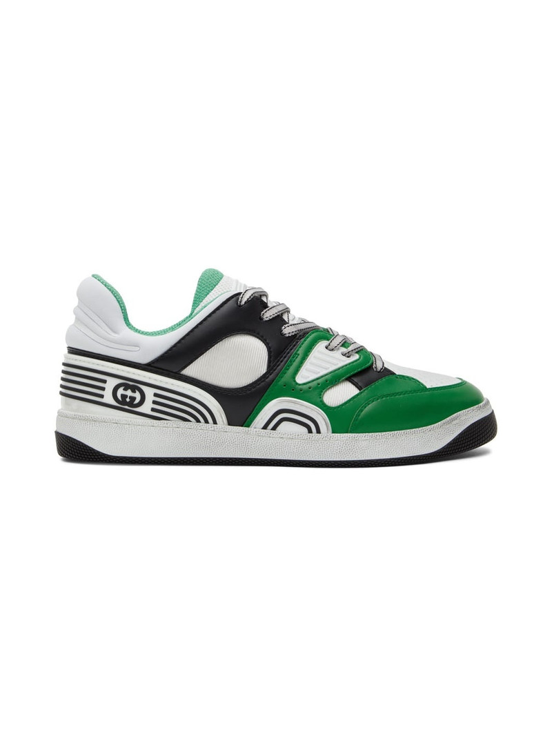 Green & Black Basket Sneakers - 1