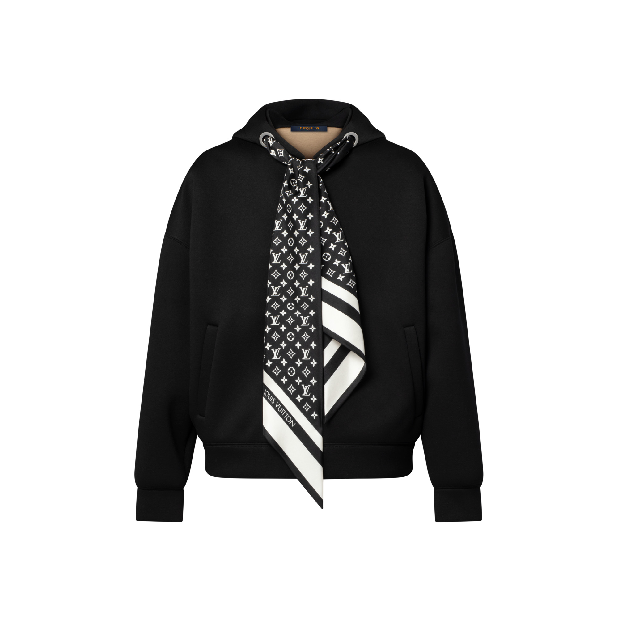Monogram Scarf Zip-Up Hoodie - 1