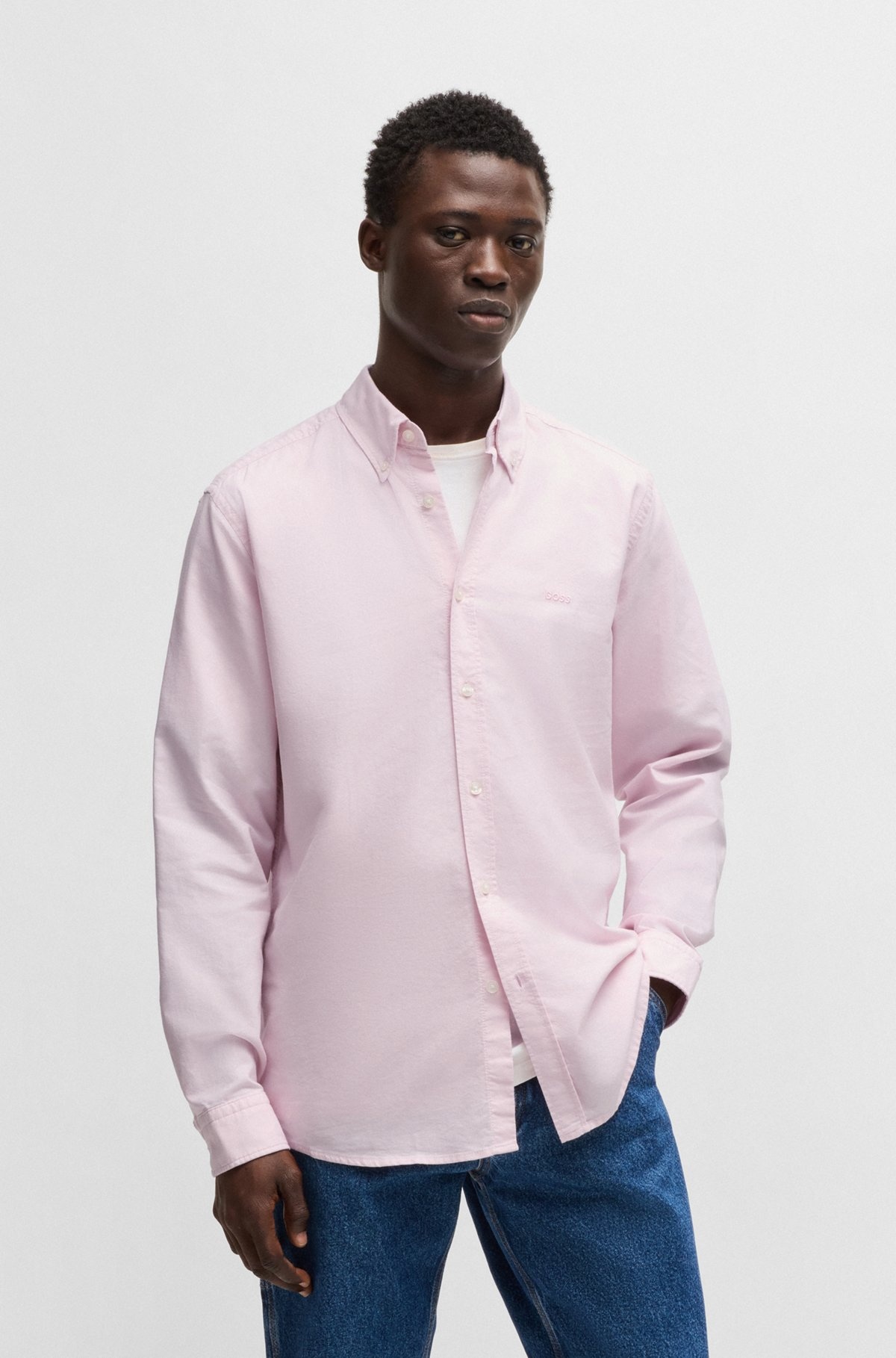 BUTTON-DOWN REGULAR-FIT SHIRT IN OXFORD COTTON - 2