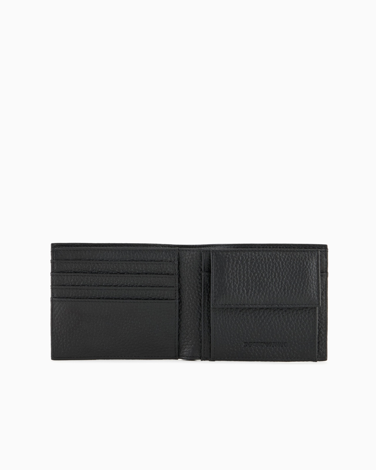 LEATHER COIN-POCKET WALLET WITH ALL-OVER EMBOSSED EAGLE - 3