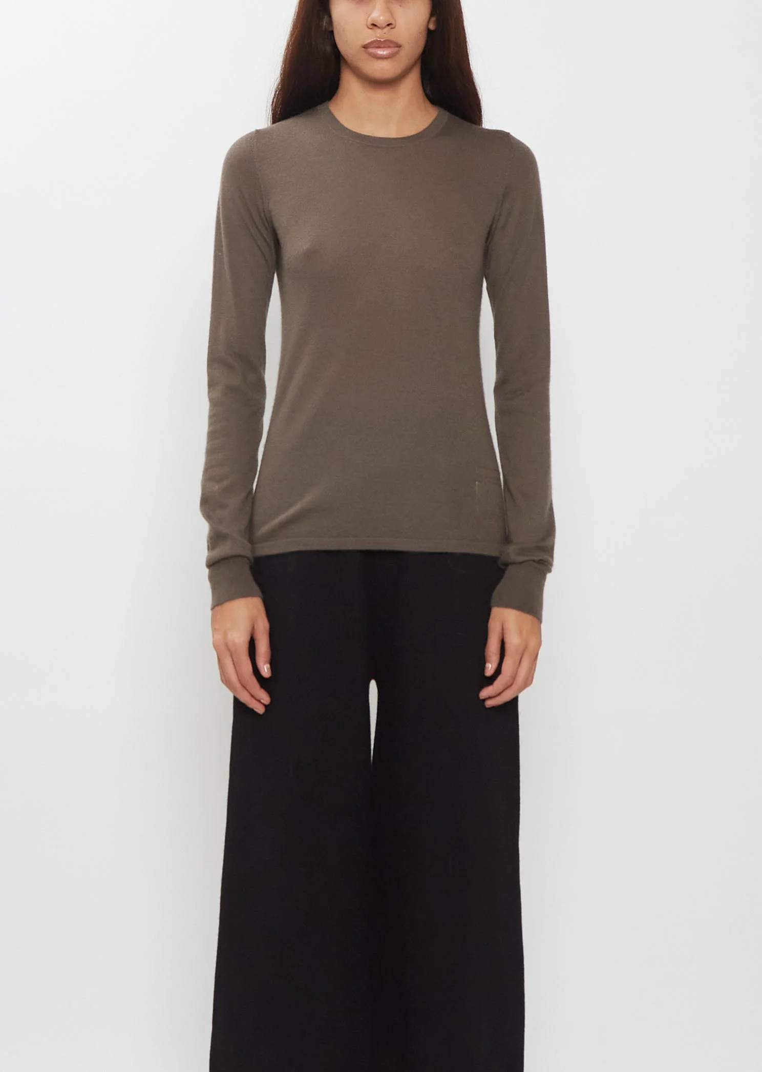 Mini Long Sleeve Cashmere T-Shirt - 1