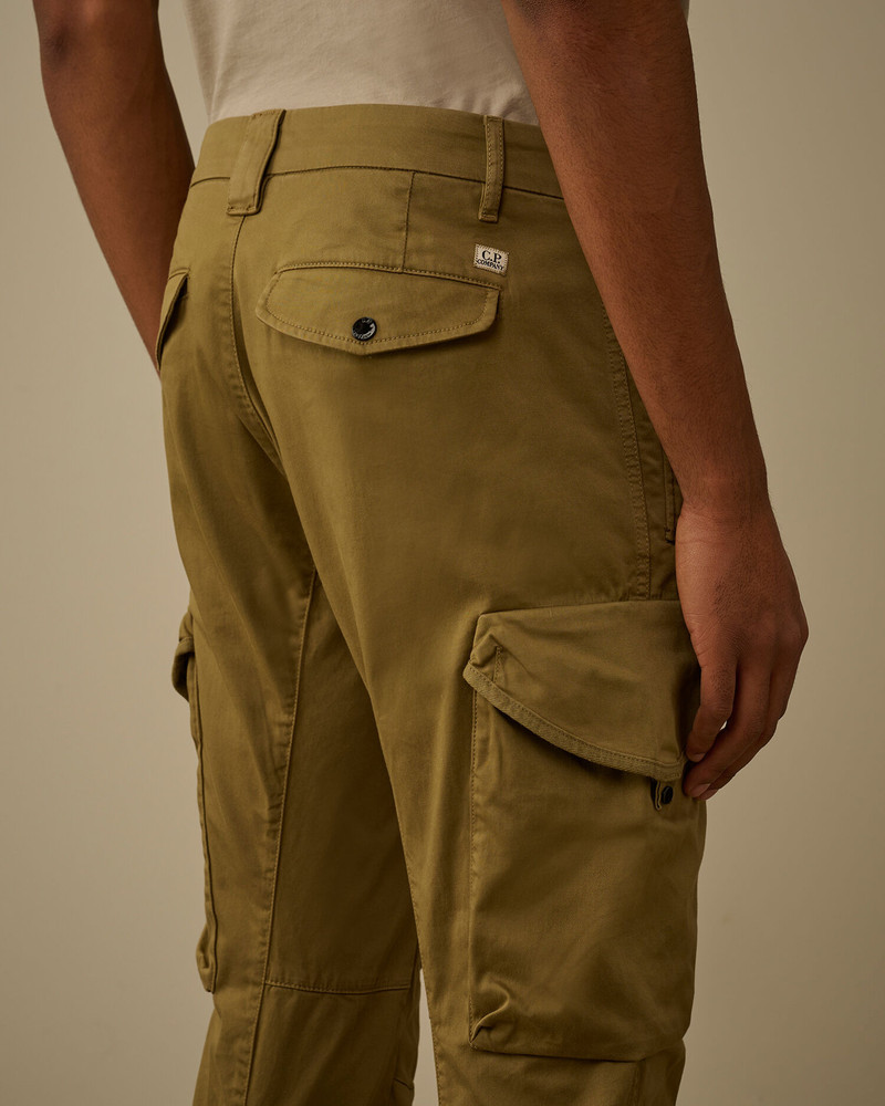 Stretch Sateen Ergonomic Rounded Pockets Lens Cargo Pants 6