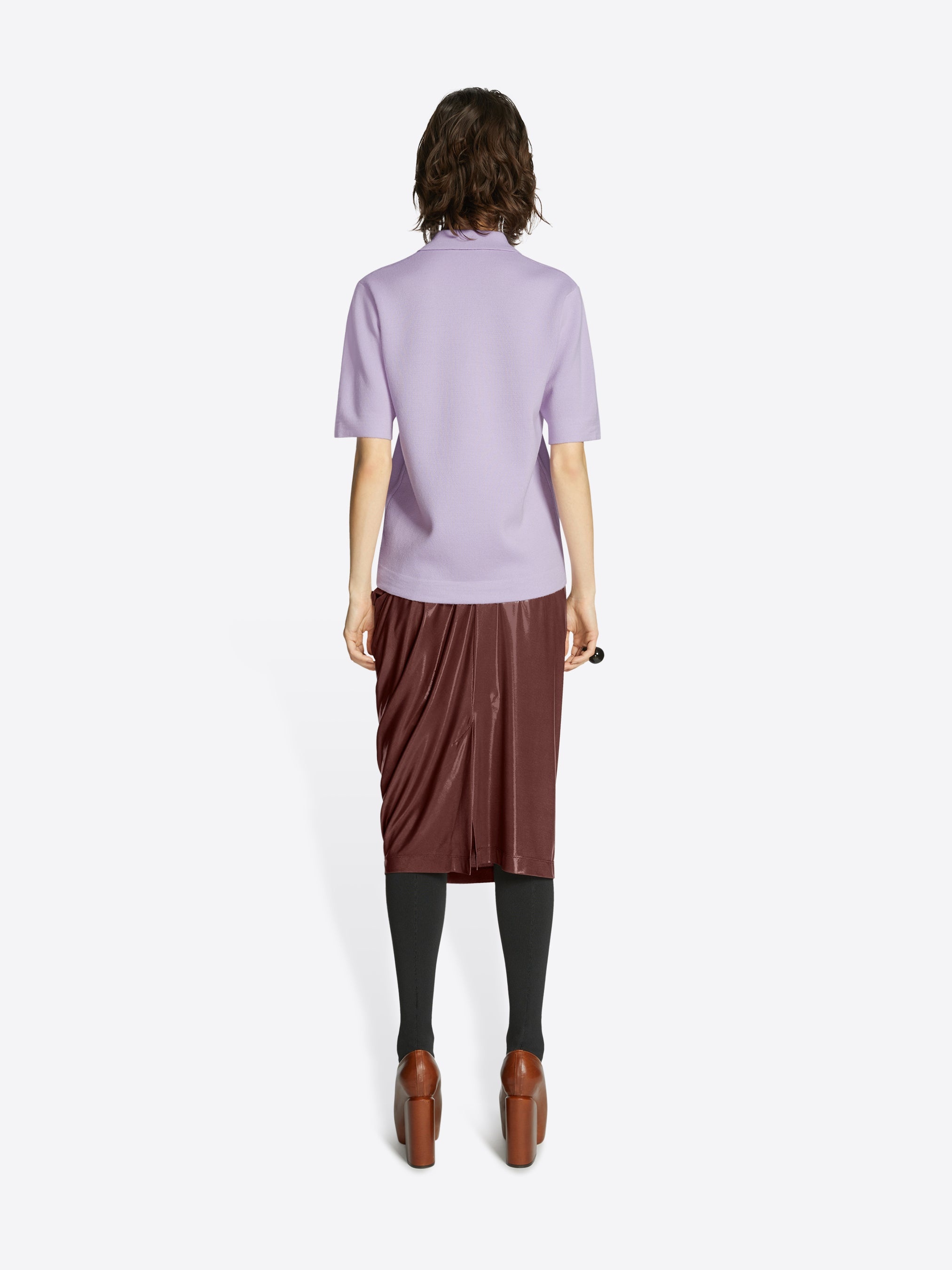 SHINY DRAPED SKIRT - 4