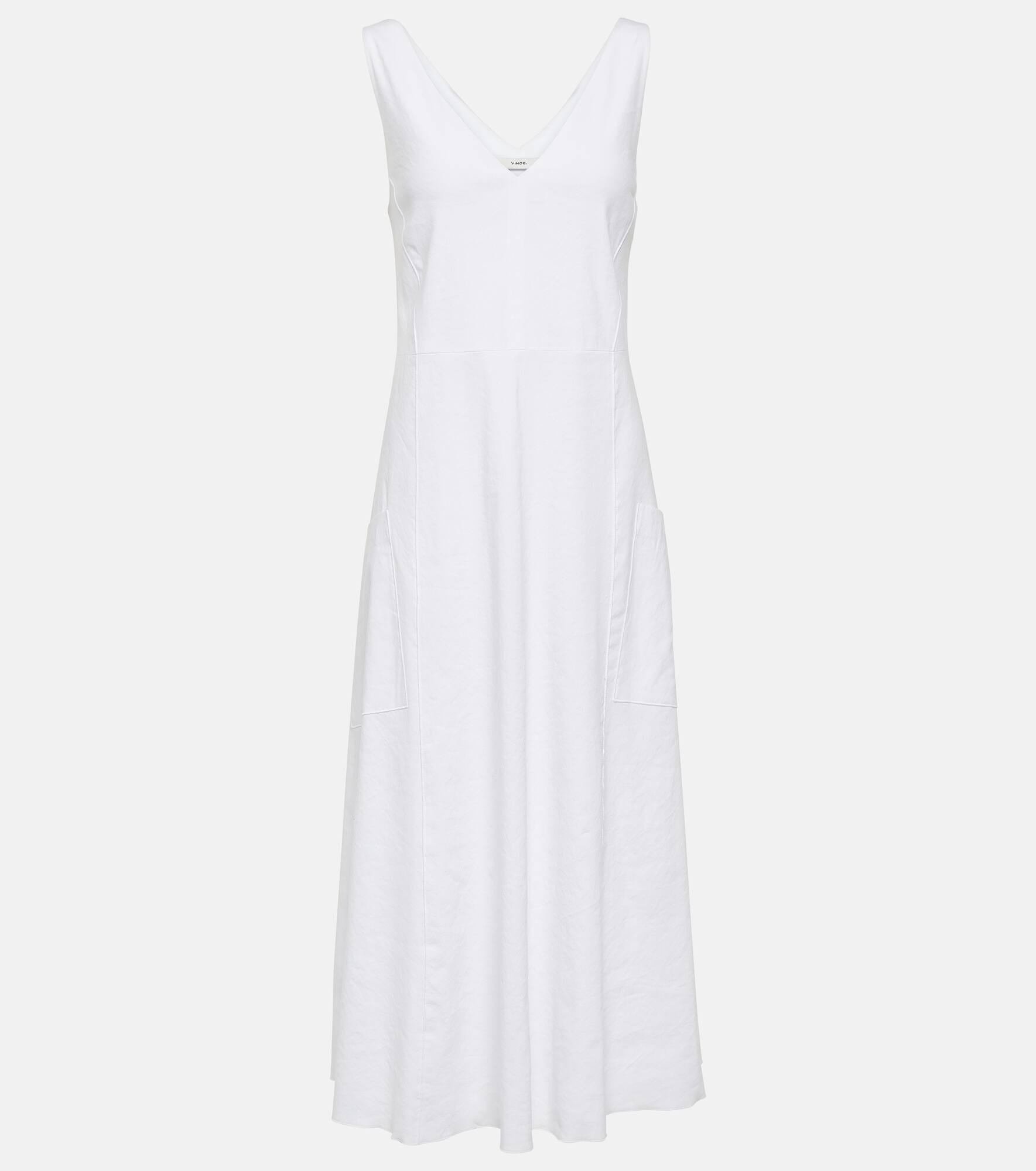 Linen-blend midi dress - 1