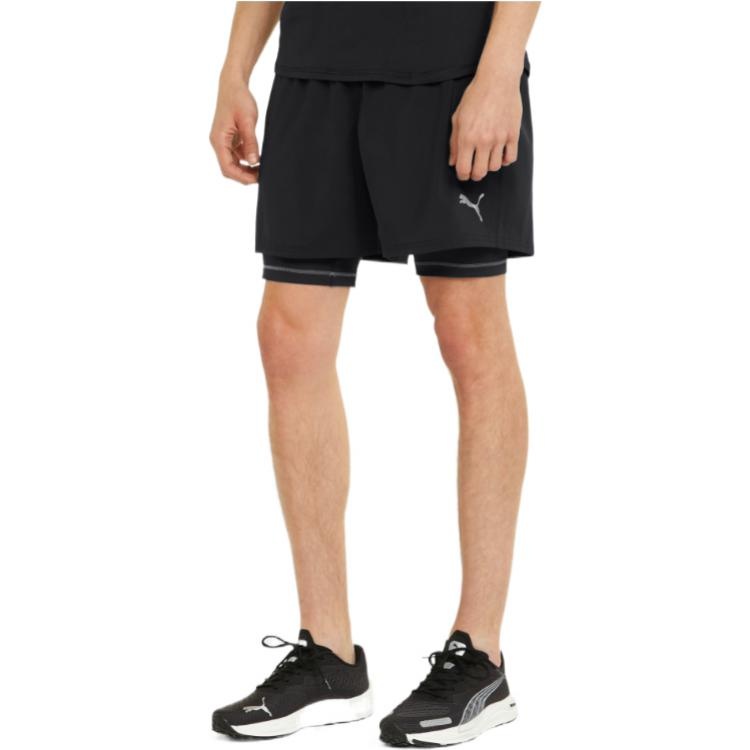 PUMA Graphic 2-In-1 5 Running Shorts 'Black' 521049-51 - 3