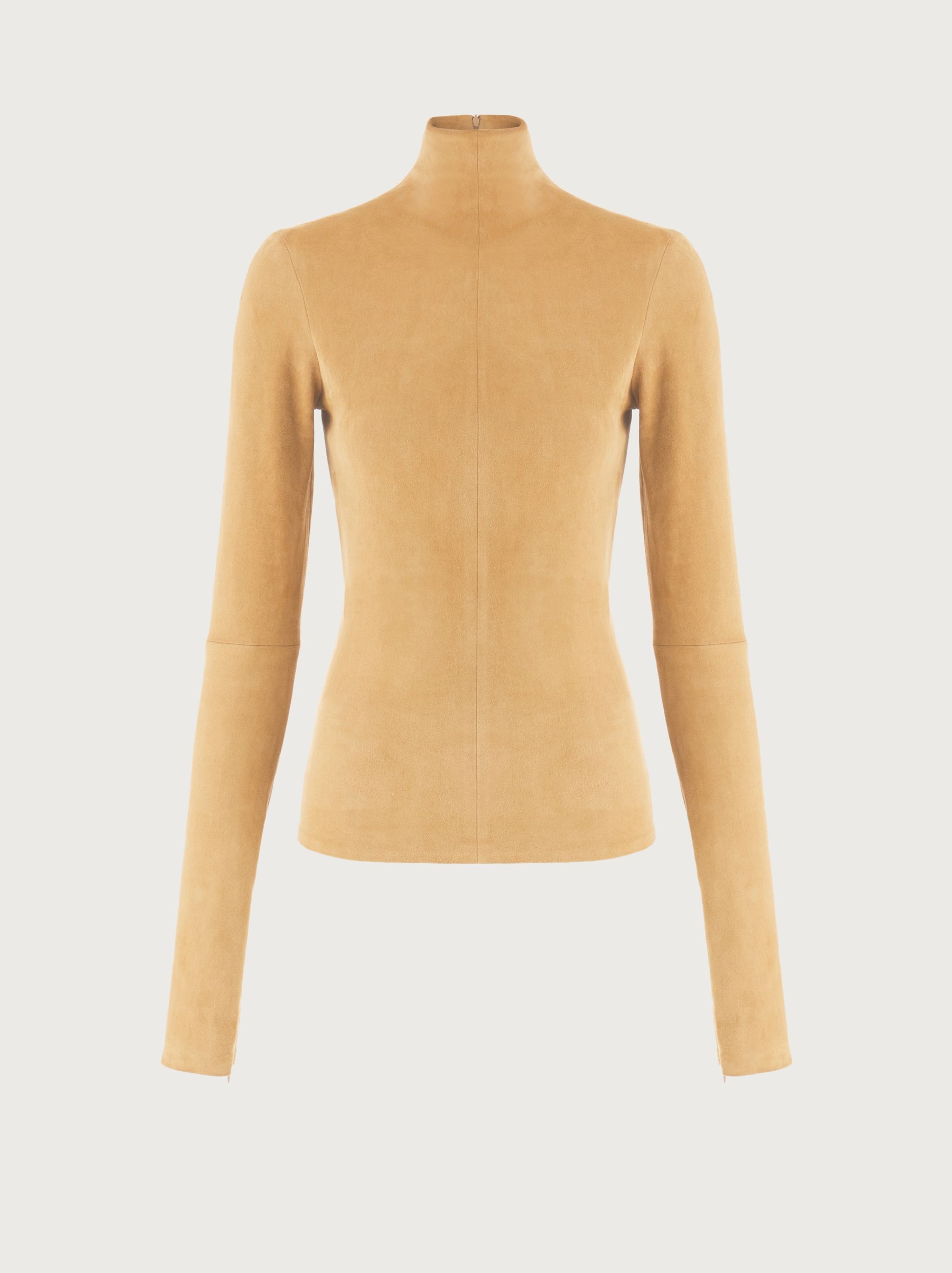 Suede stretch turtle neck - 1