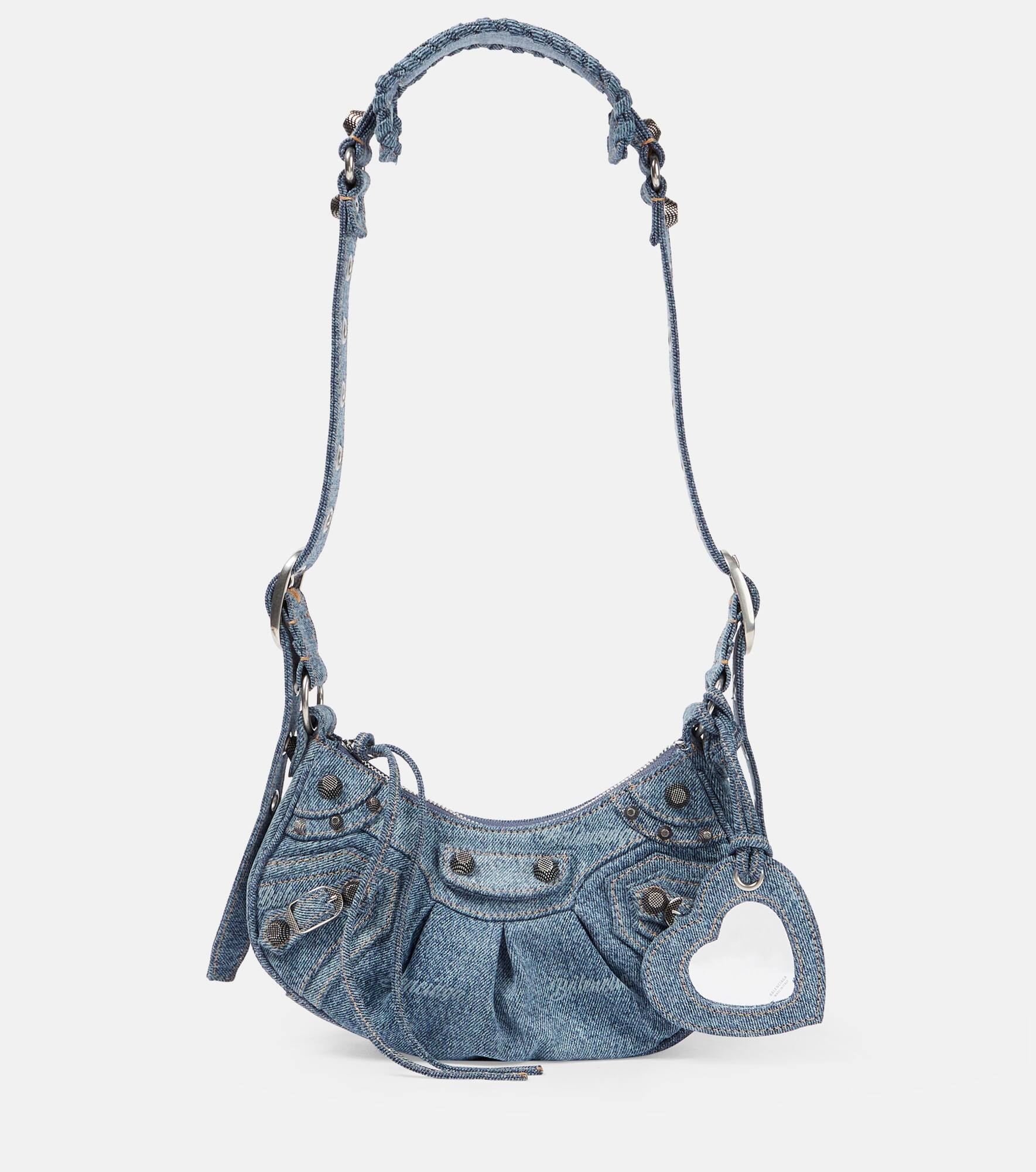 Le Cagole XS denim shoulder bag - 1