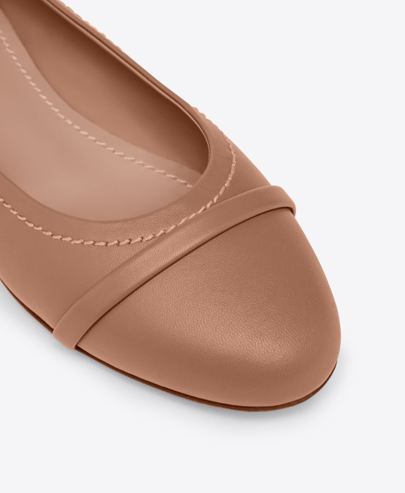 Sabina Blush Leather Flat Pumps 4