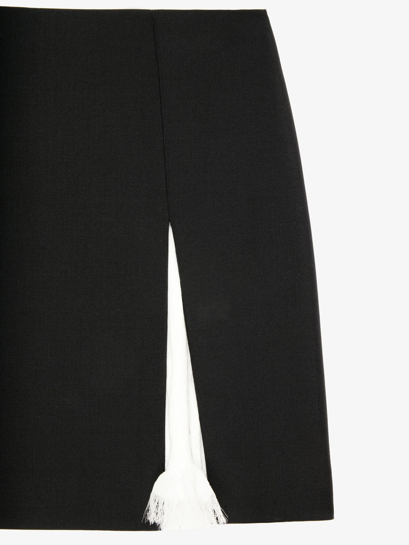 MINI SKIRT IN WOOL AND MOHAIR WITH CONTRASTED INSERTS 5