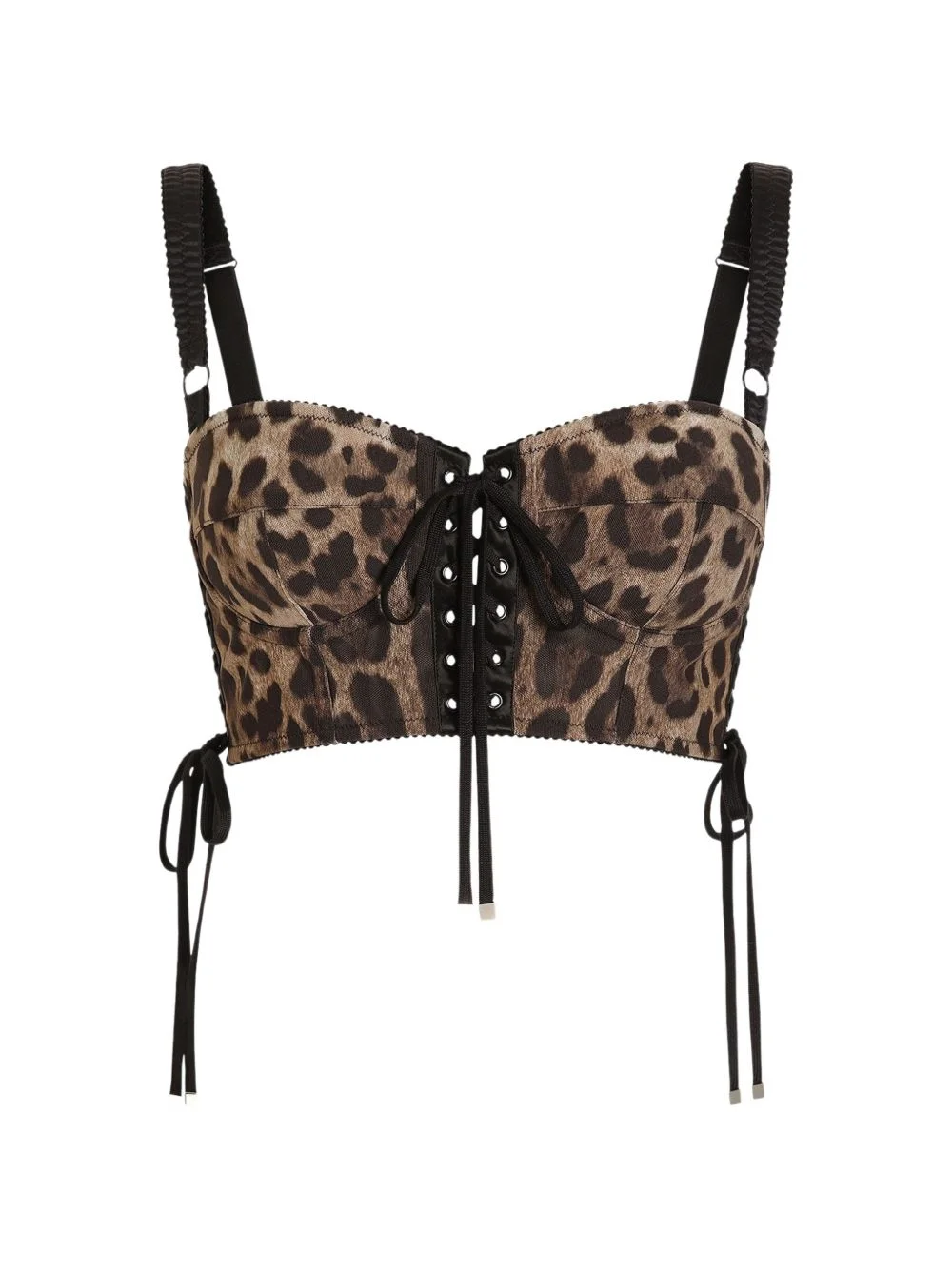 leo-print stretch fabric top - 1