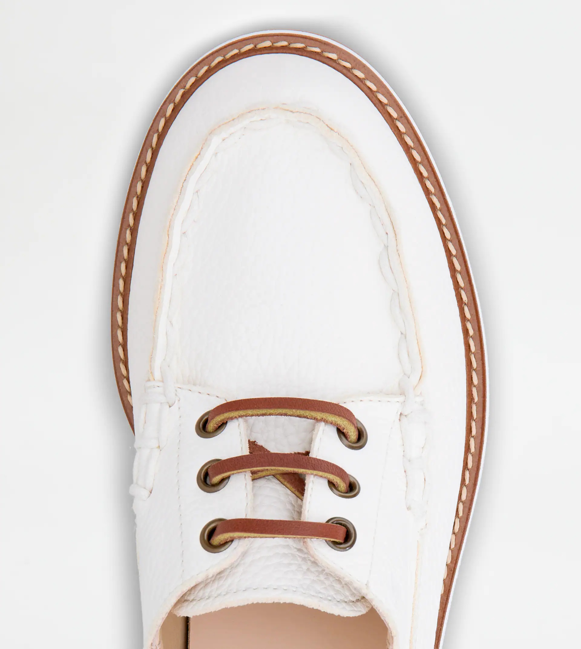 LACE-UPS IN LEATHER - WHITE - 3