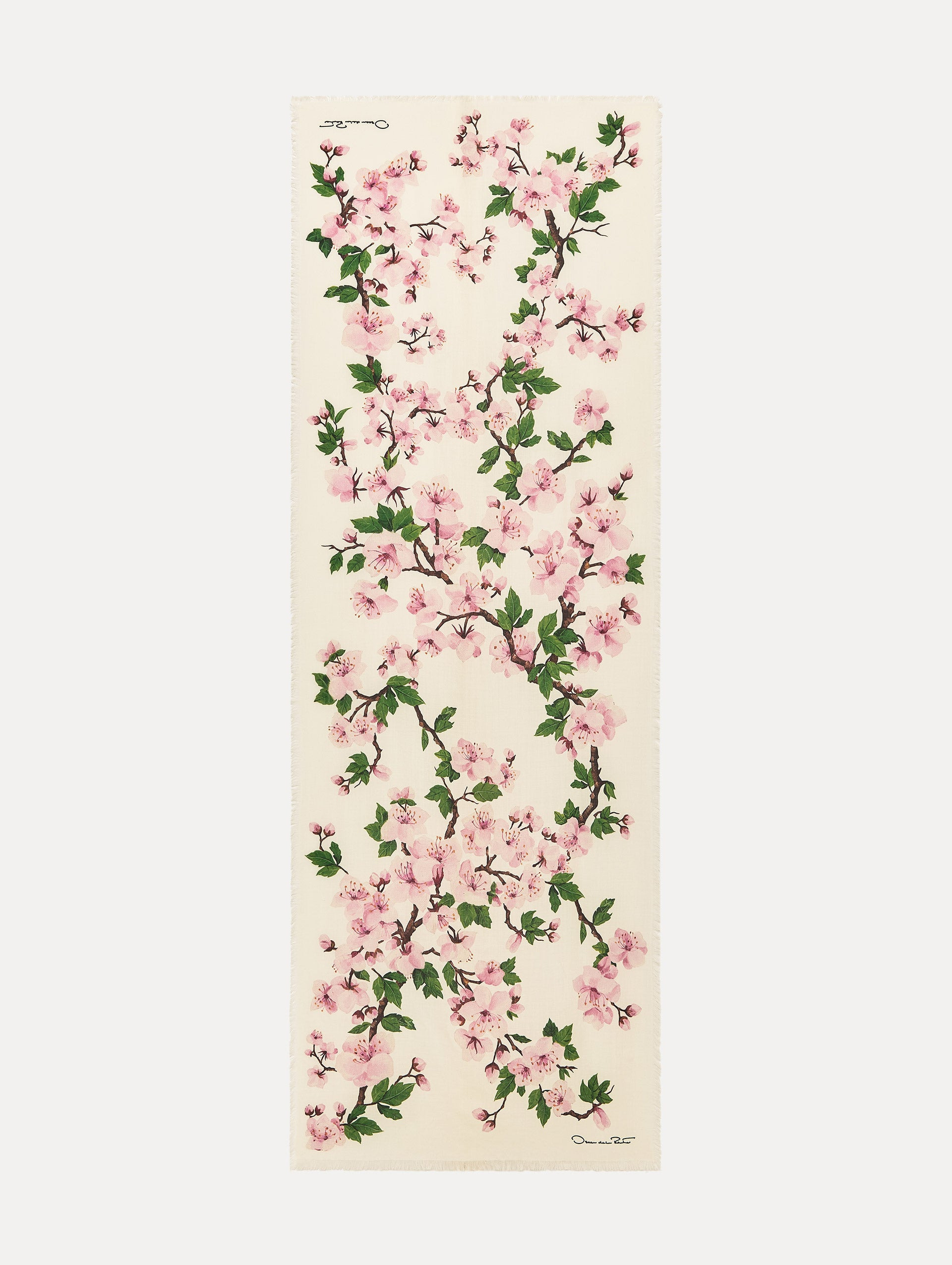 CHERRY BLOSSOM WOOL-BLEND SCARF - 2