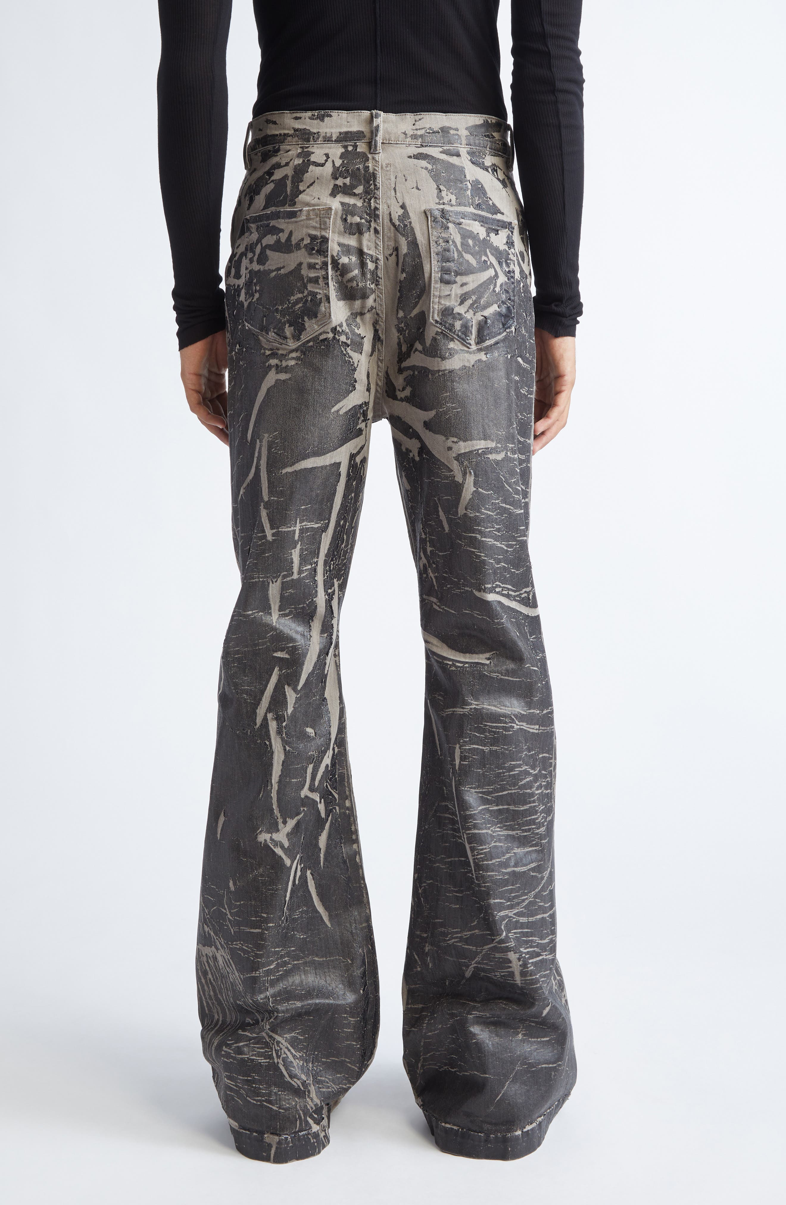 Rick Owens DRKSHDW Bolan Bootcut Jeans in Black Washed Foil at Nordstrom - 3