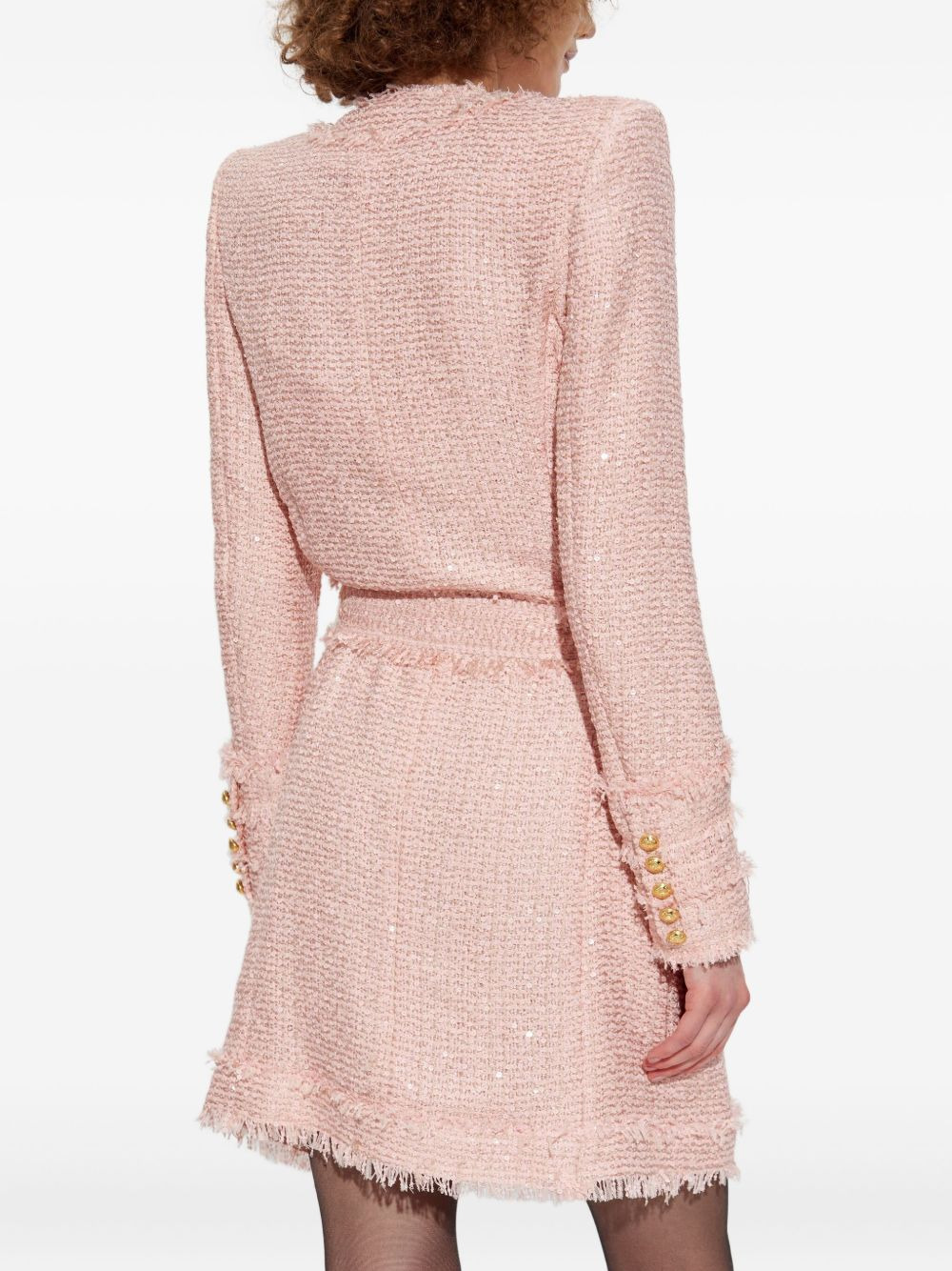 sequin-embellished tweed mini dress - 4