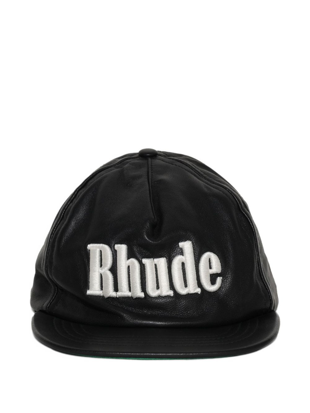 logo-embroidered leather baseball cap - 1