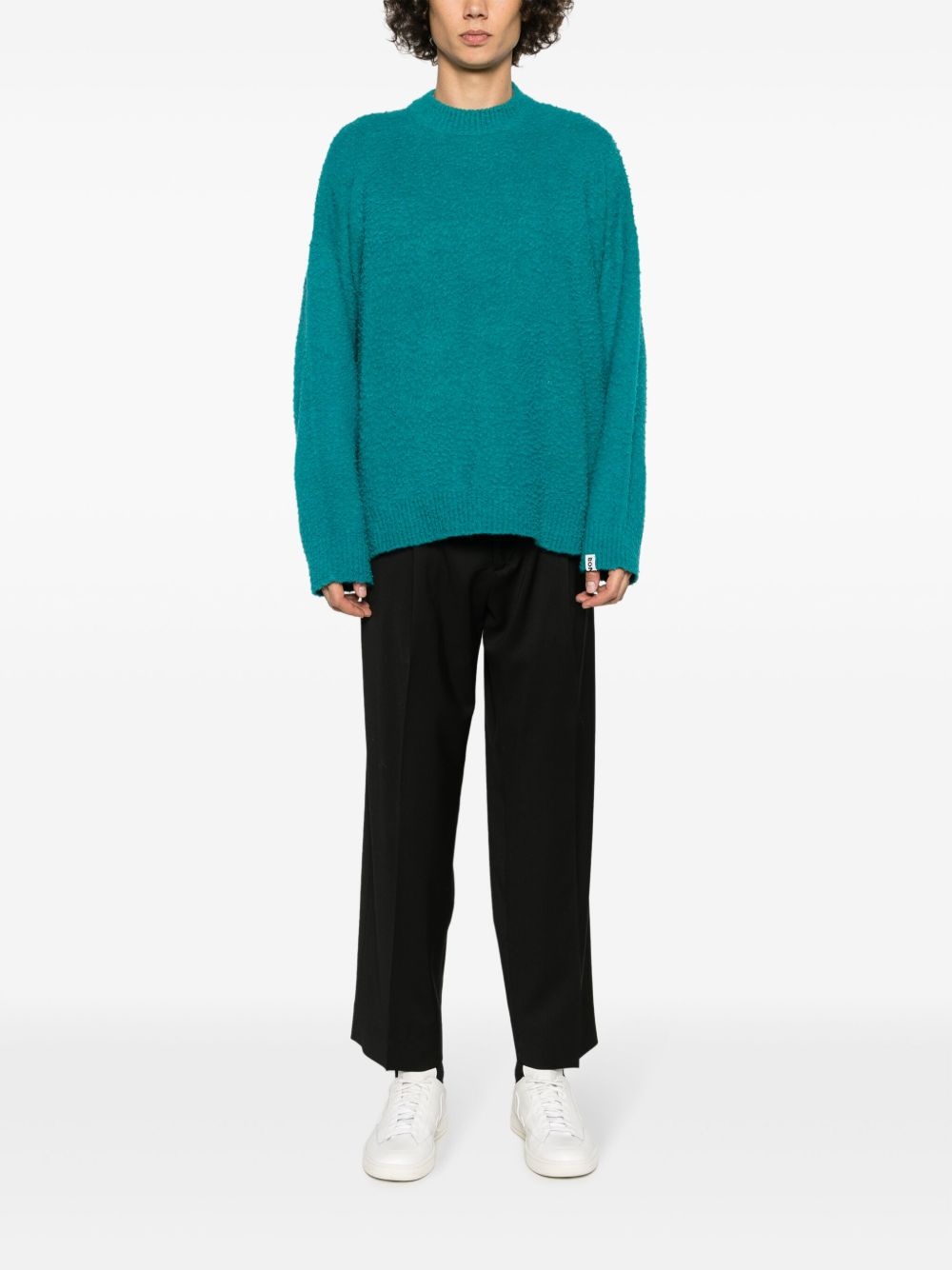 crew-neck logo tag jumper - 2