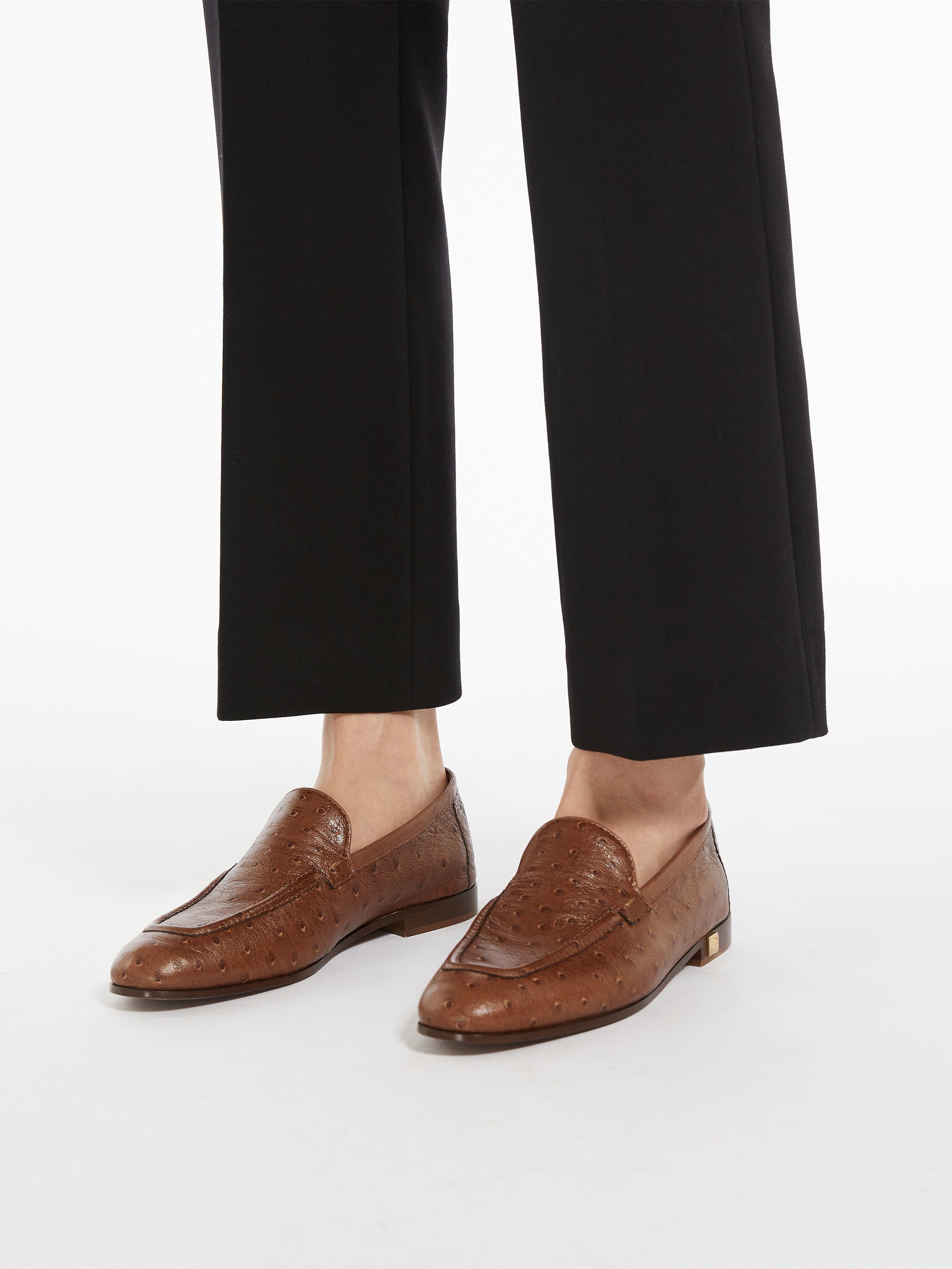 SPRINGLOAFER Ostrich-print leather loafers - 6